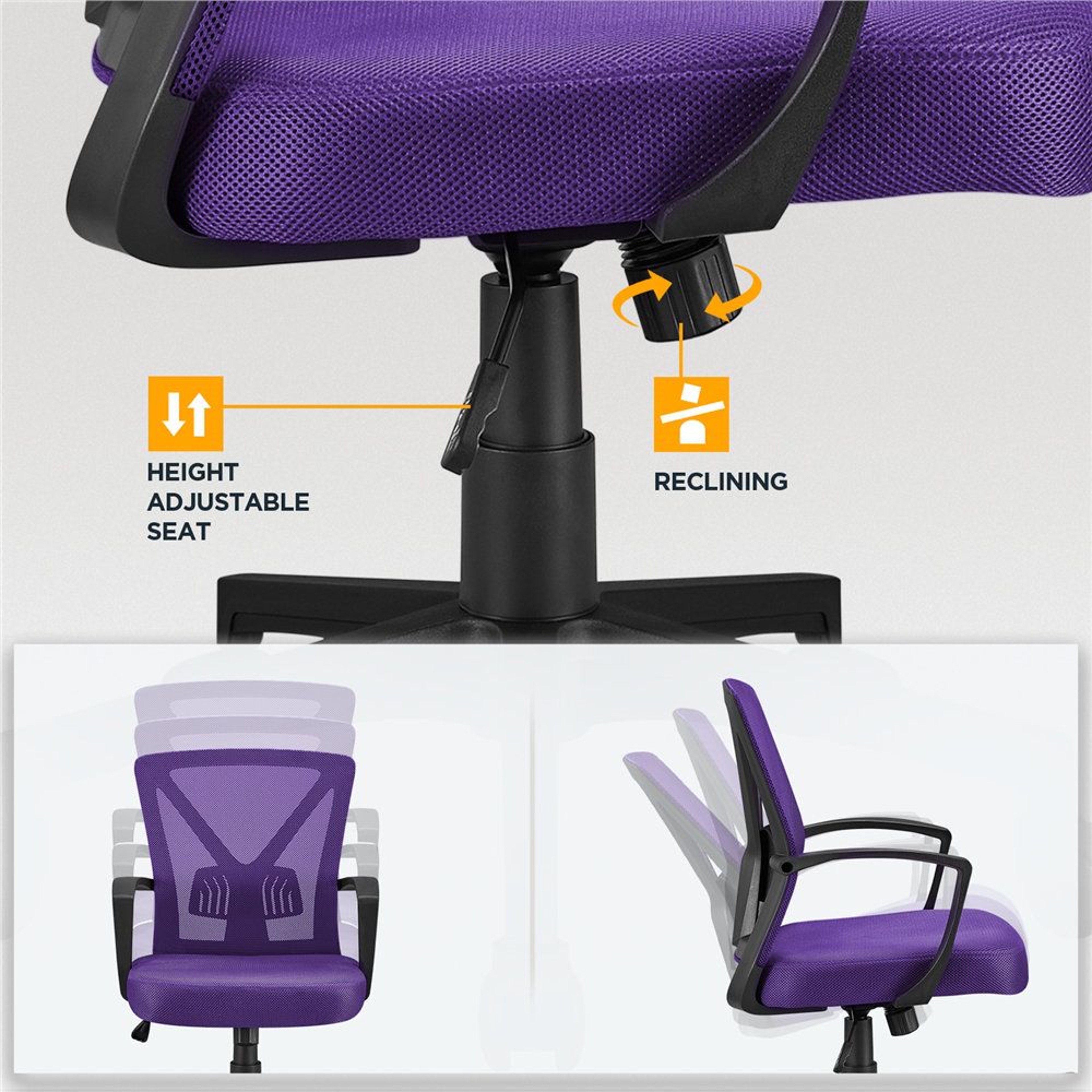 Mesh Office Chair With Lumbar Support And Adjustable Tilt 2