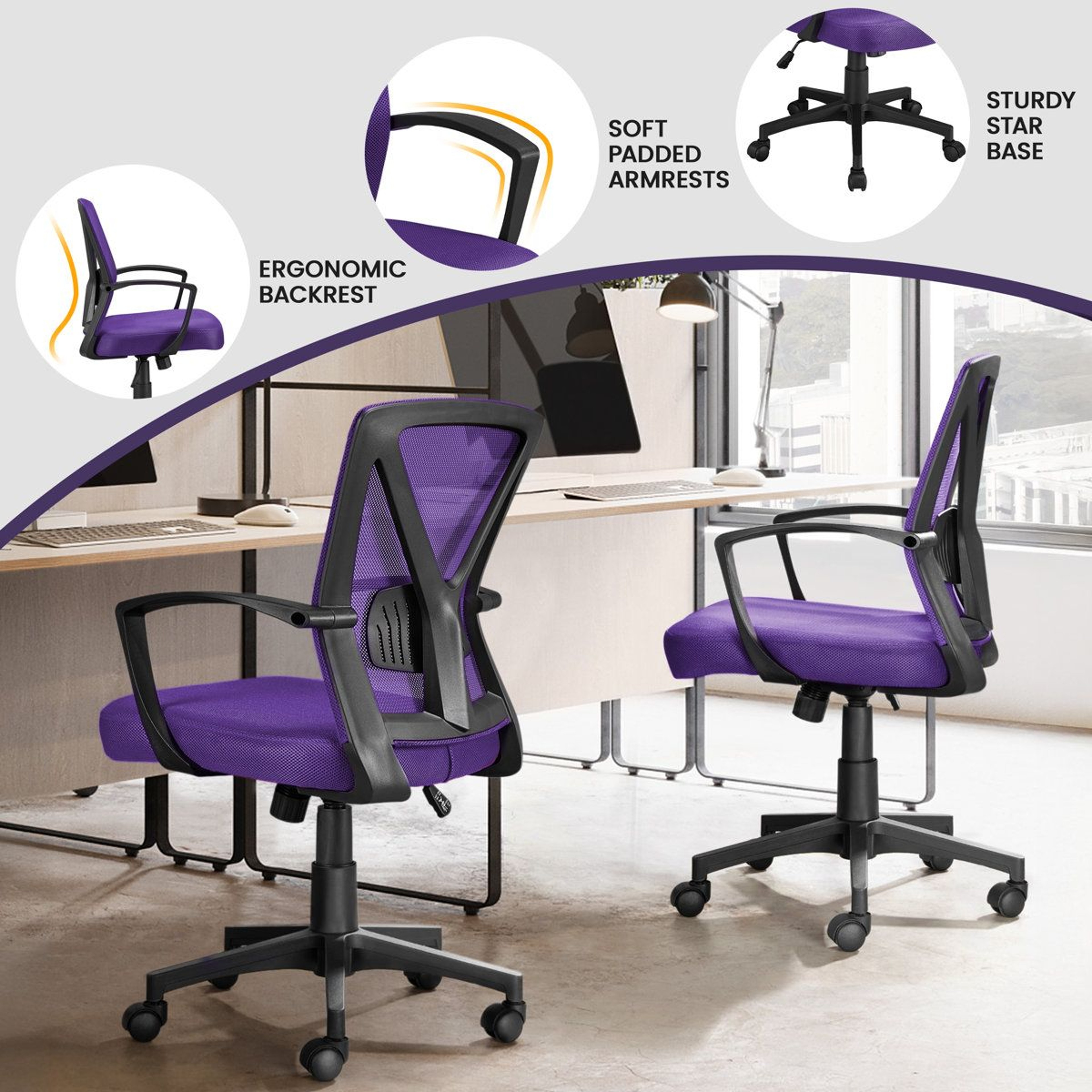 Mesh Office Chair With Lumbar Support And Adjustable Tilt 6