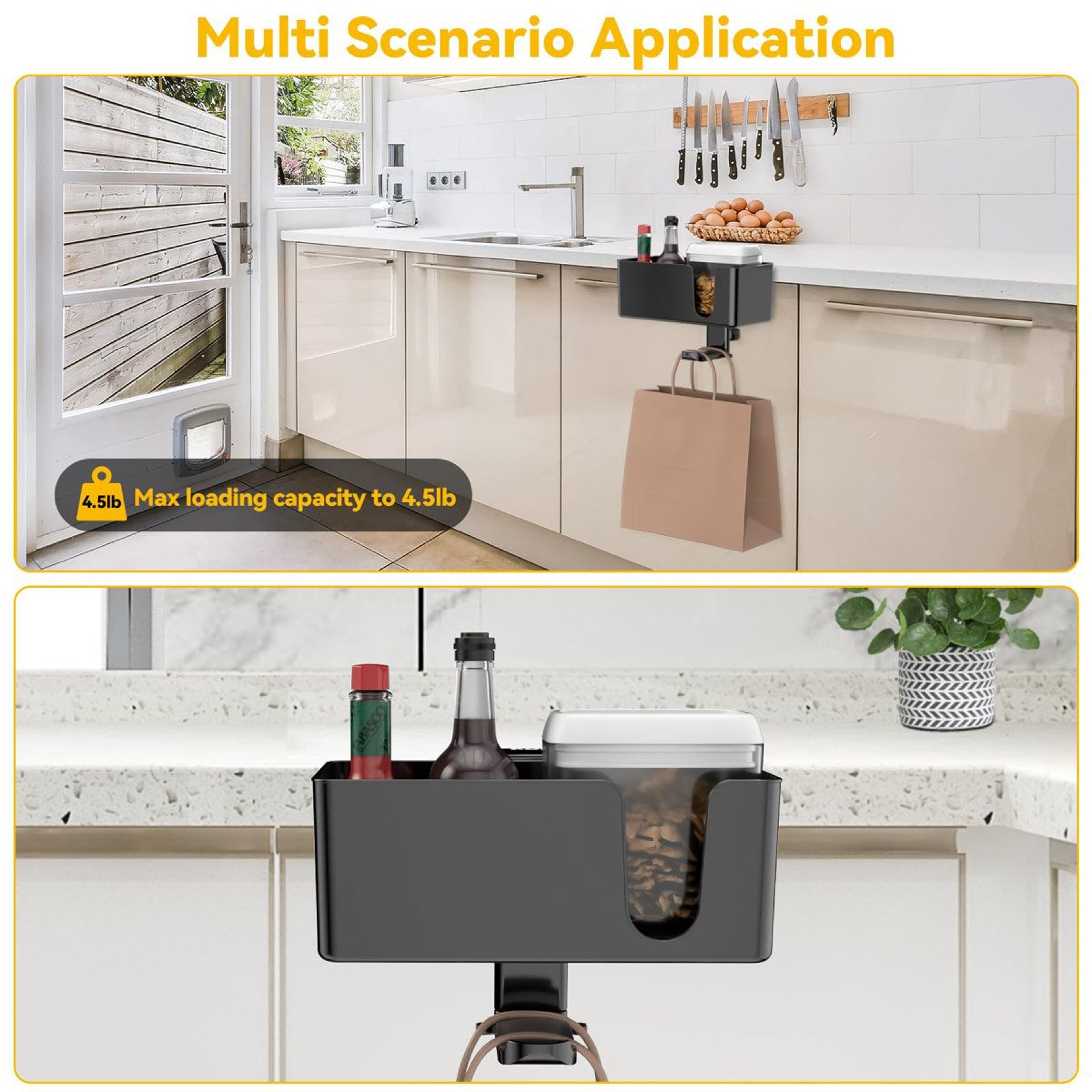 4in1 Under Desk Organizer And Cup Holder For Home Office 1