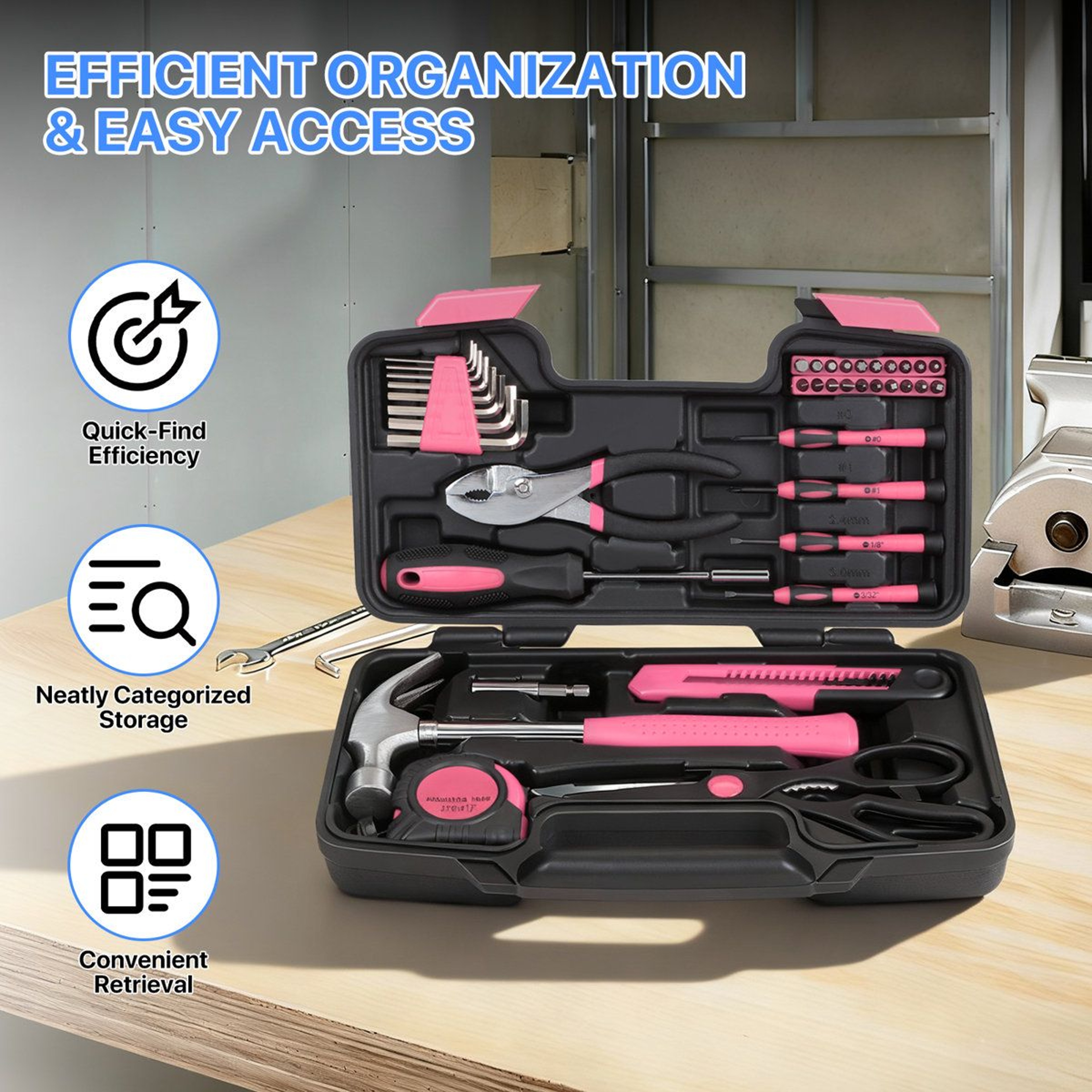 17 Stories 39 Piece Household Tool Set With Storage Case For Essential Home Repair And DIY Projects 2
