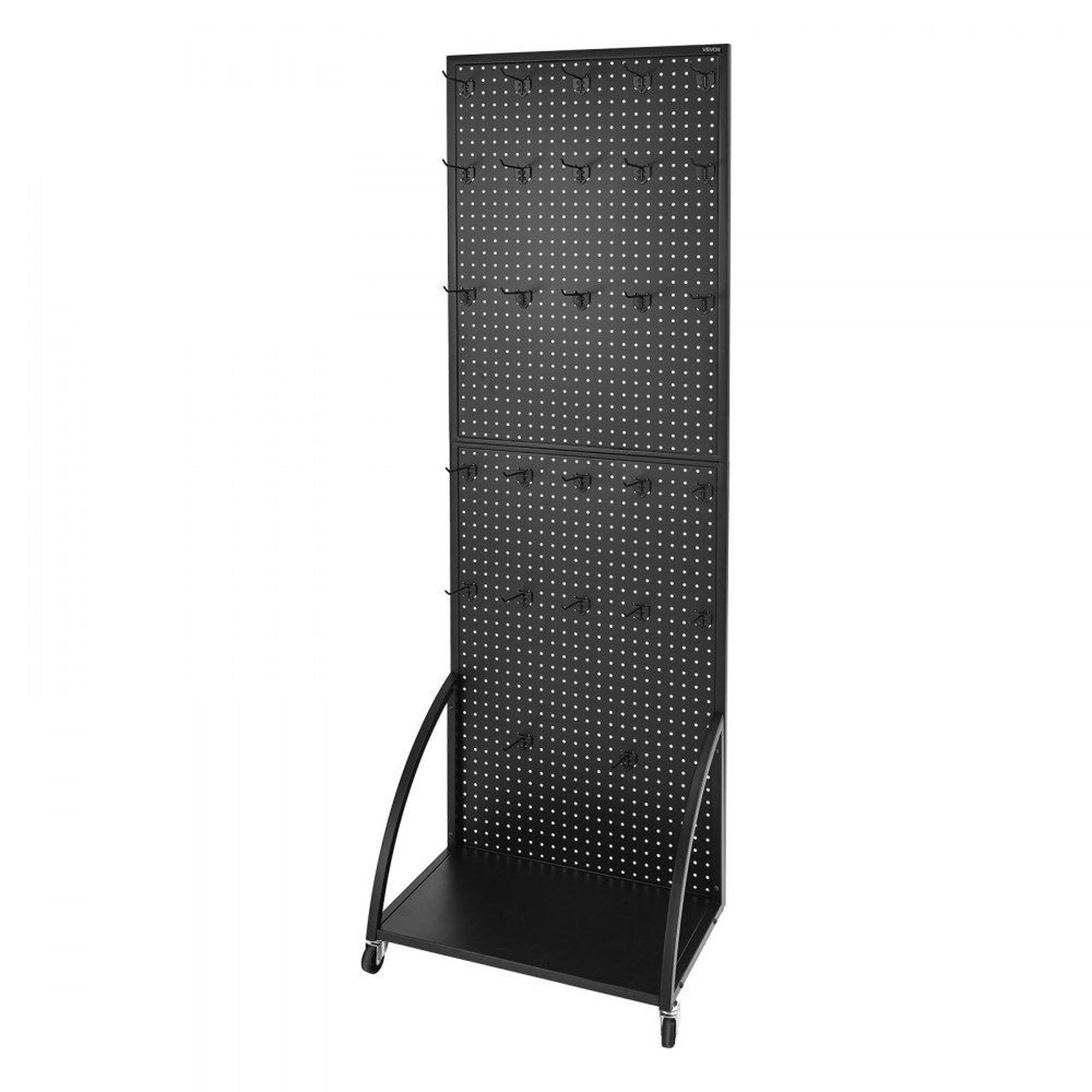 Steel Pegboard Display Stand With 30 Hooks Retail Organization And Freestanding Storage Rack 2