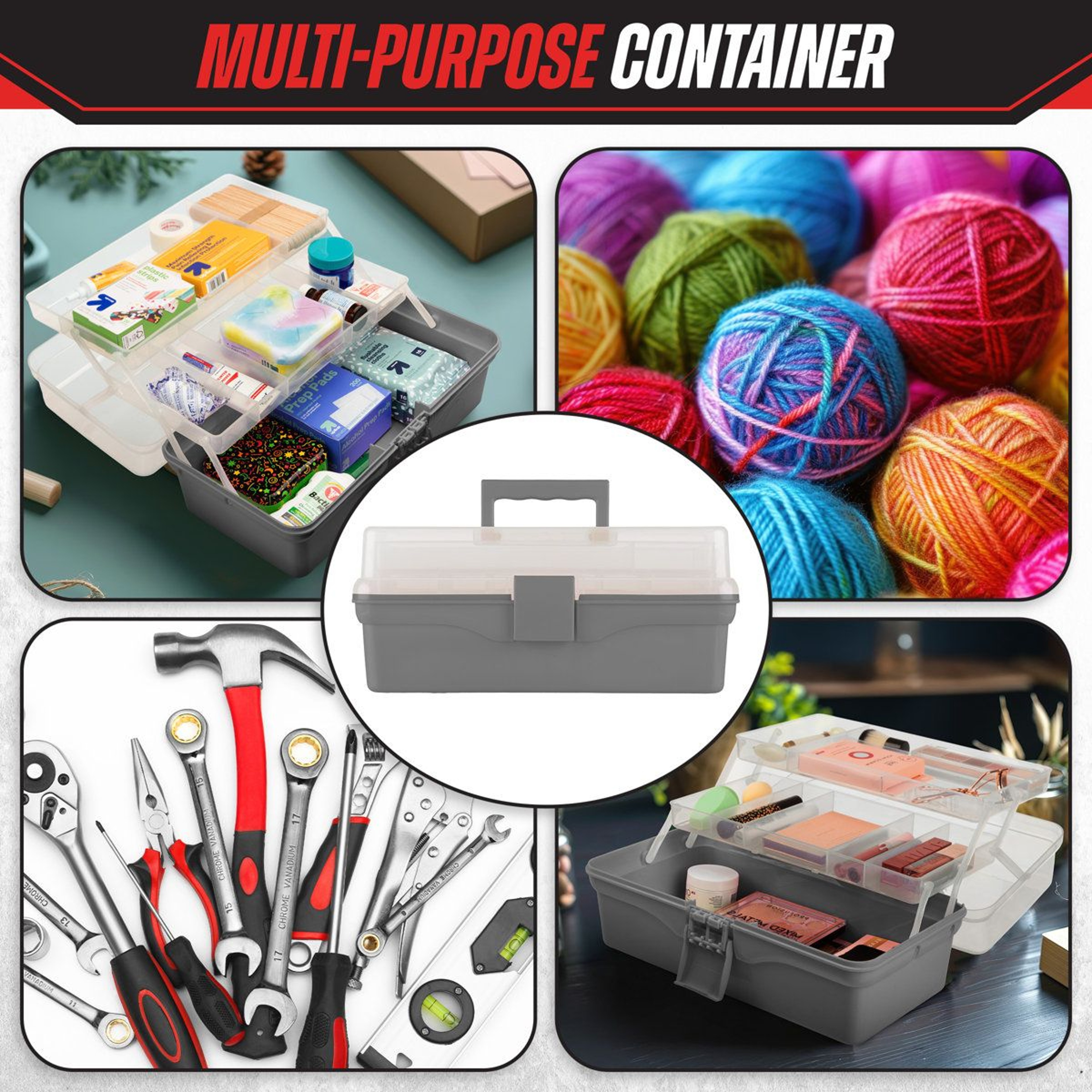 3 Layer Portable Craft Organizer Box And Storage Caddy 7