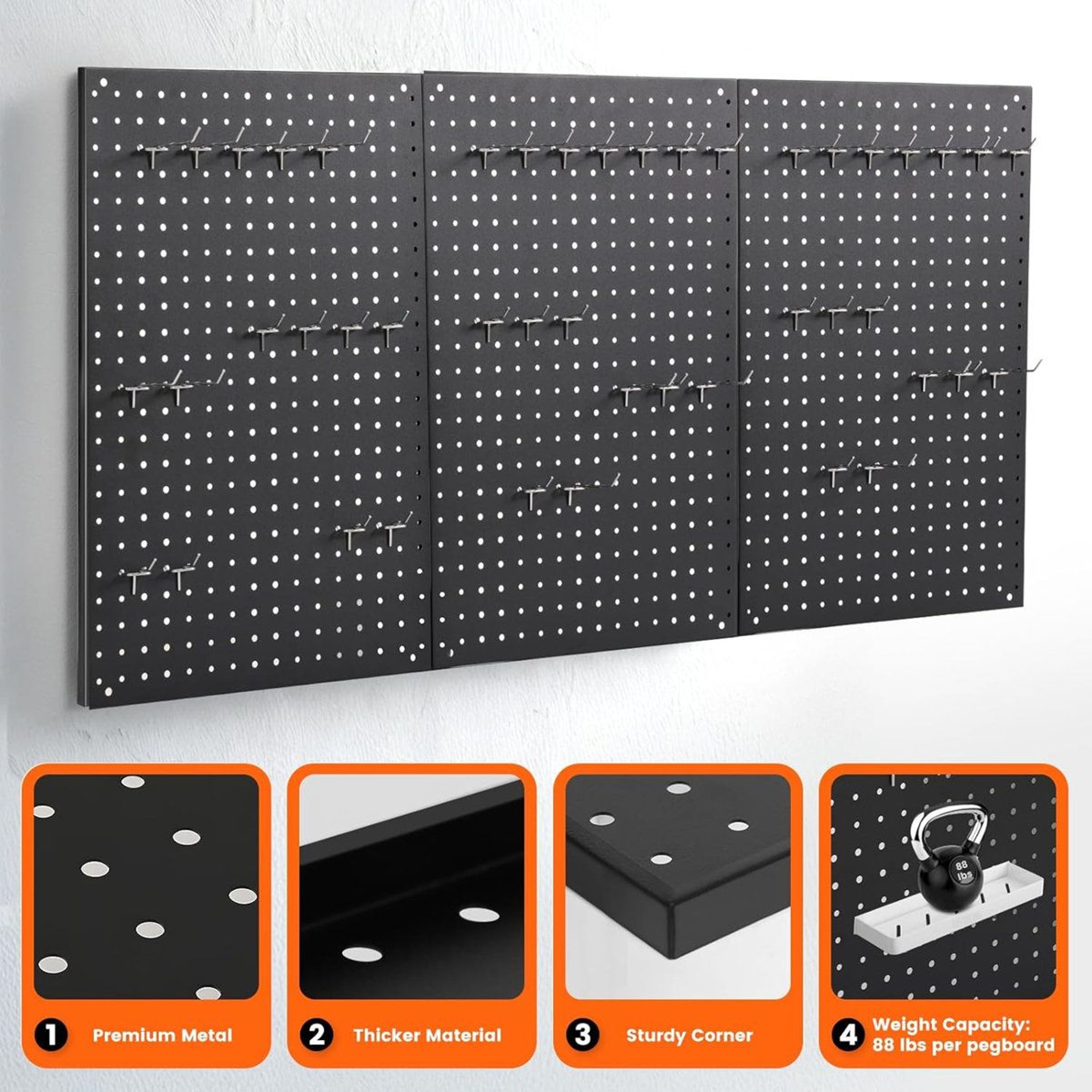 Metal Wall Organizer Kit For Garage Kitchen And Office 3
