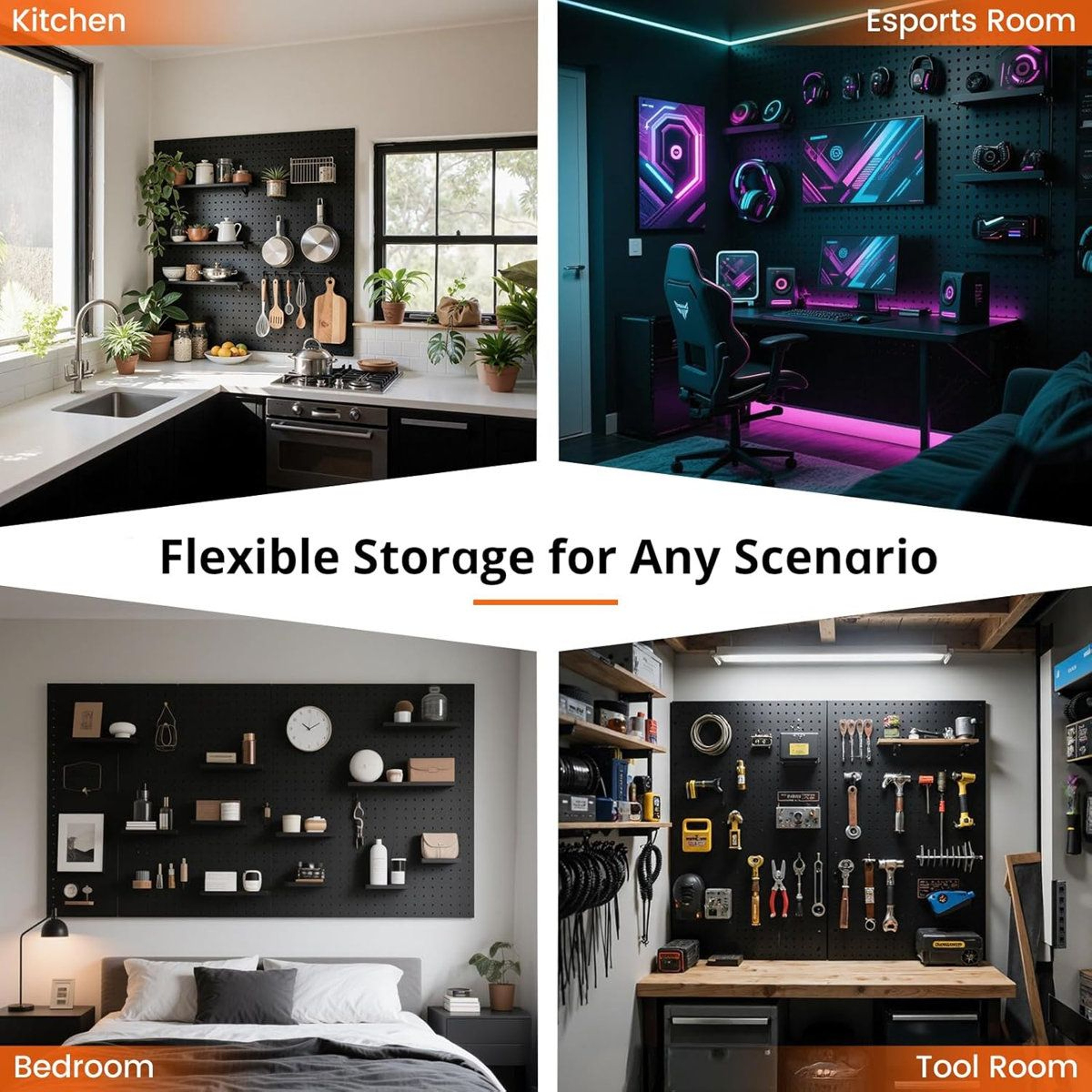 Metal Wall Organizer Kit For Garage Kitchen And Office 4