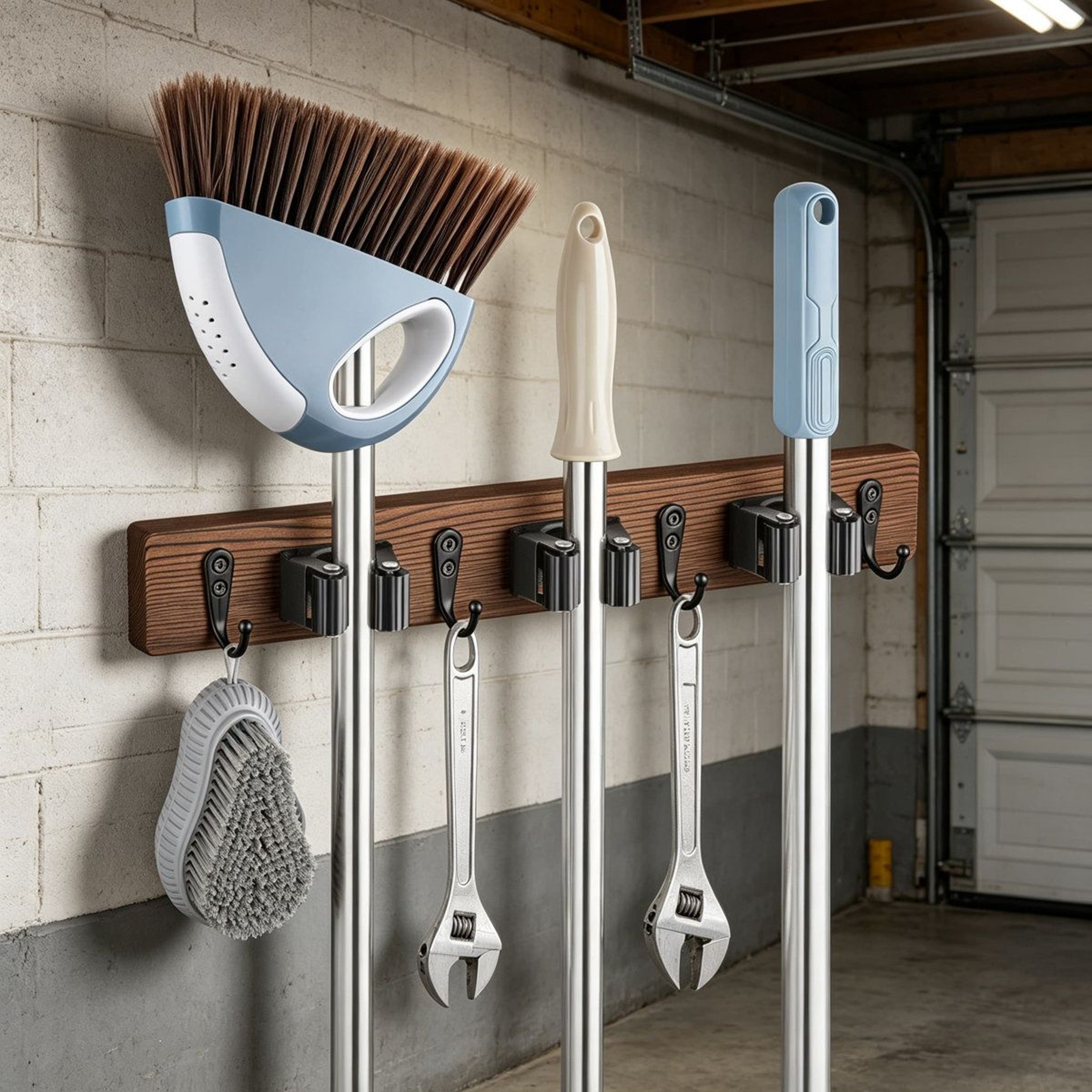 Wood Broom And Mop Holder 1