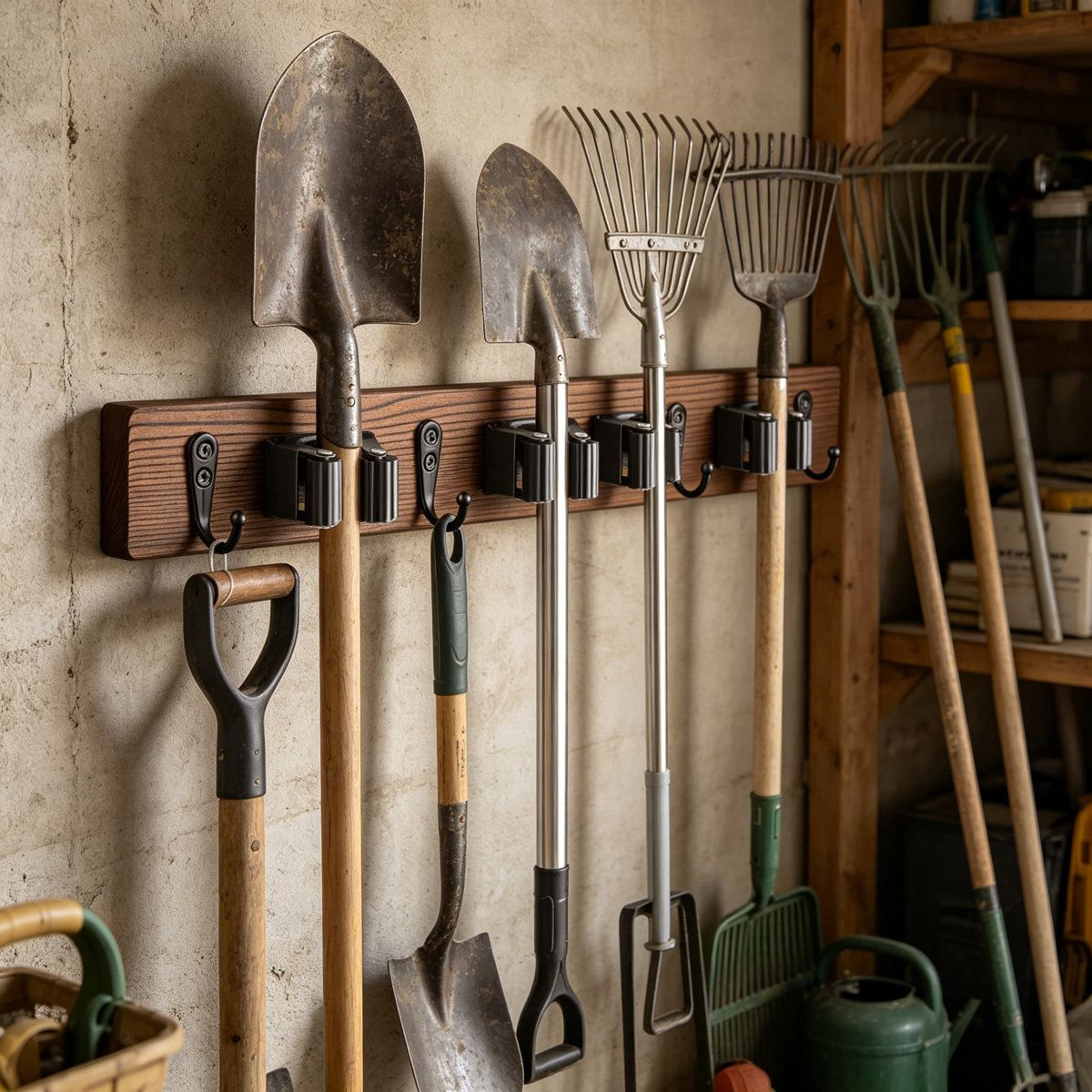 Wood Broom And Mop Holder 2