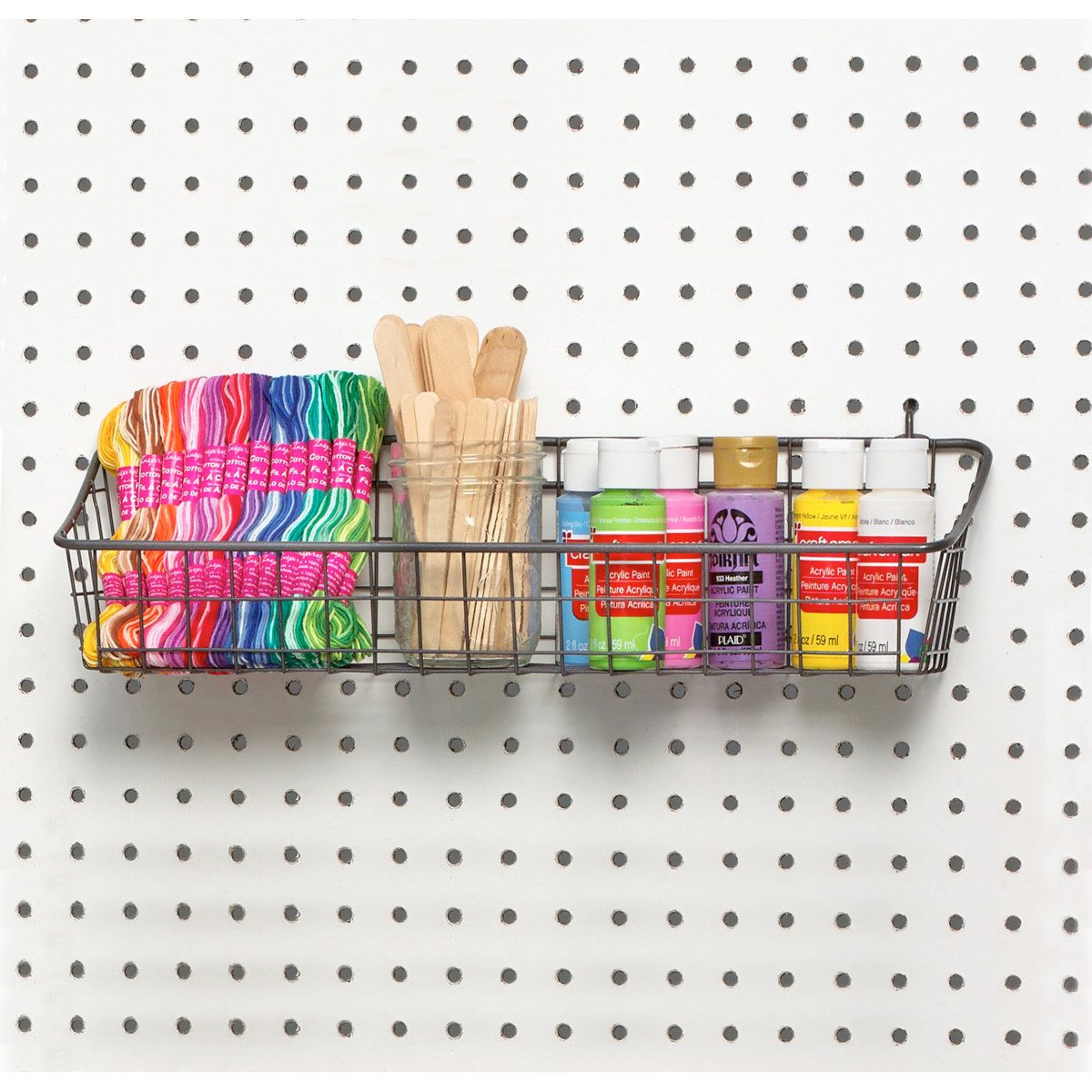 Risingsun Heavy Duty Steel Pegboard Basket And Storage Bin 6