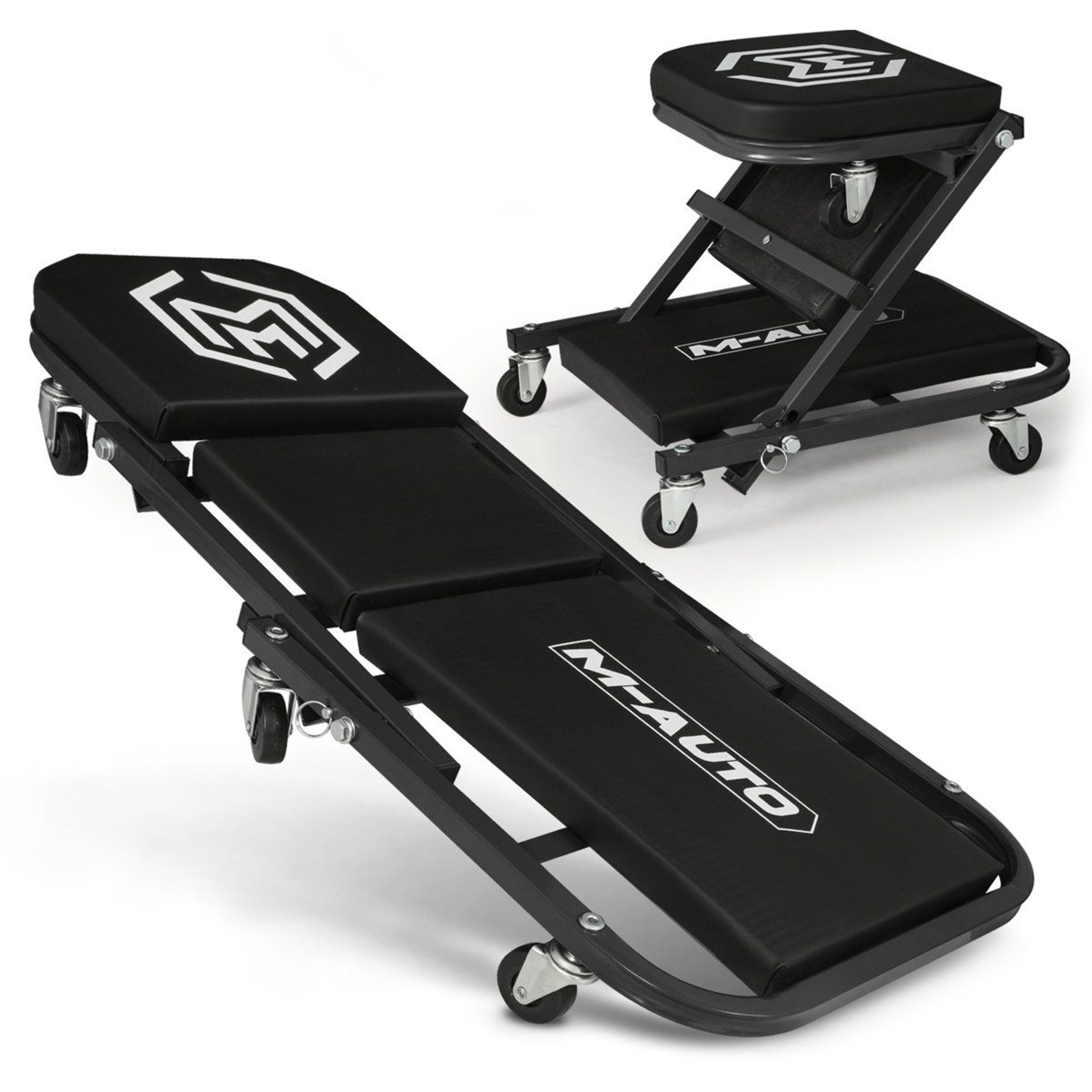36 Inch 2 In 1 Folding Rolling Car Creeper Seat 7