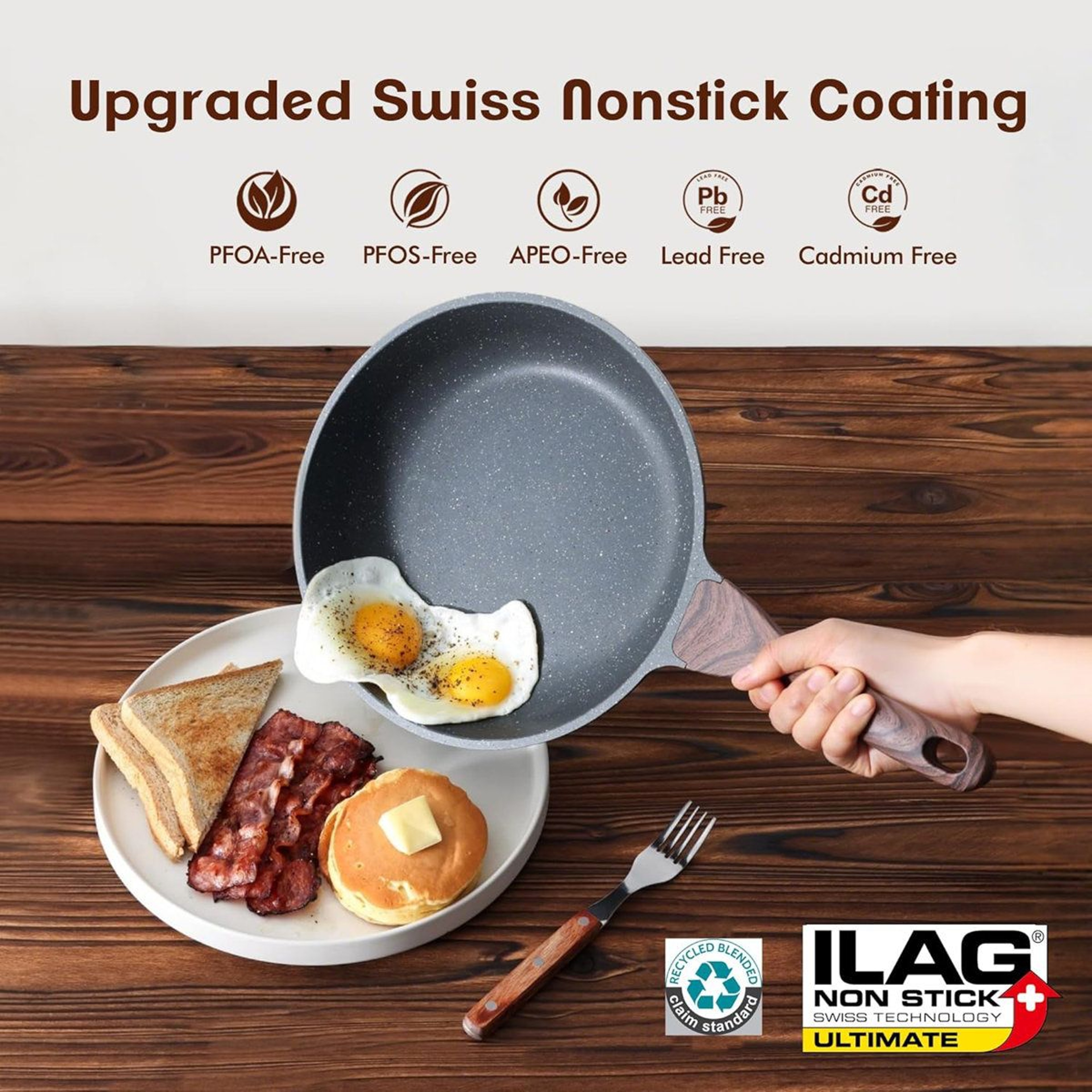 Nonstick Fry Pan Set Induction Safe Skillet Cookware 3