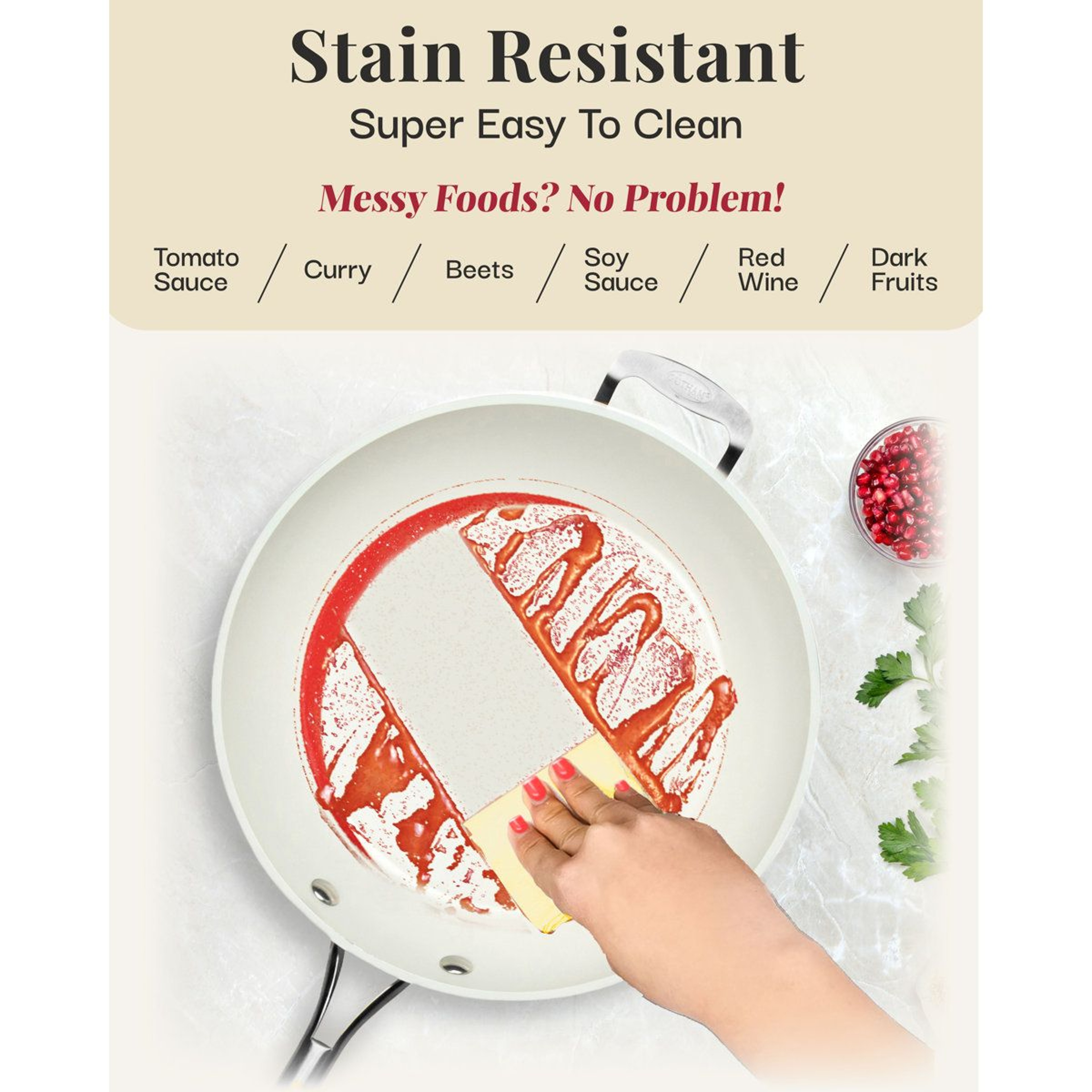 14 Inch Ceramic Nonstick Family Frying Pan With Helper Handle 3