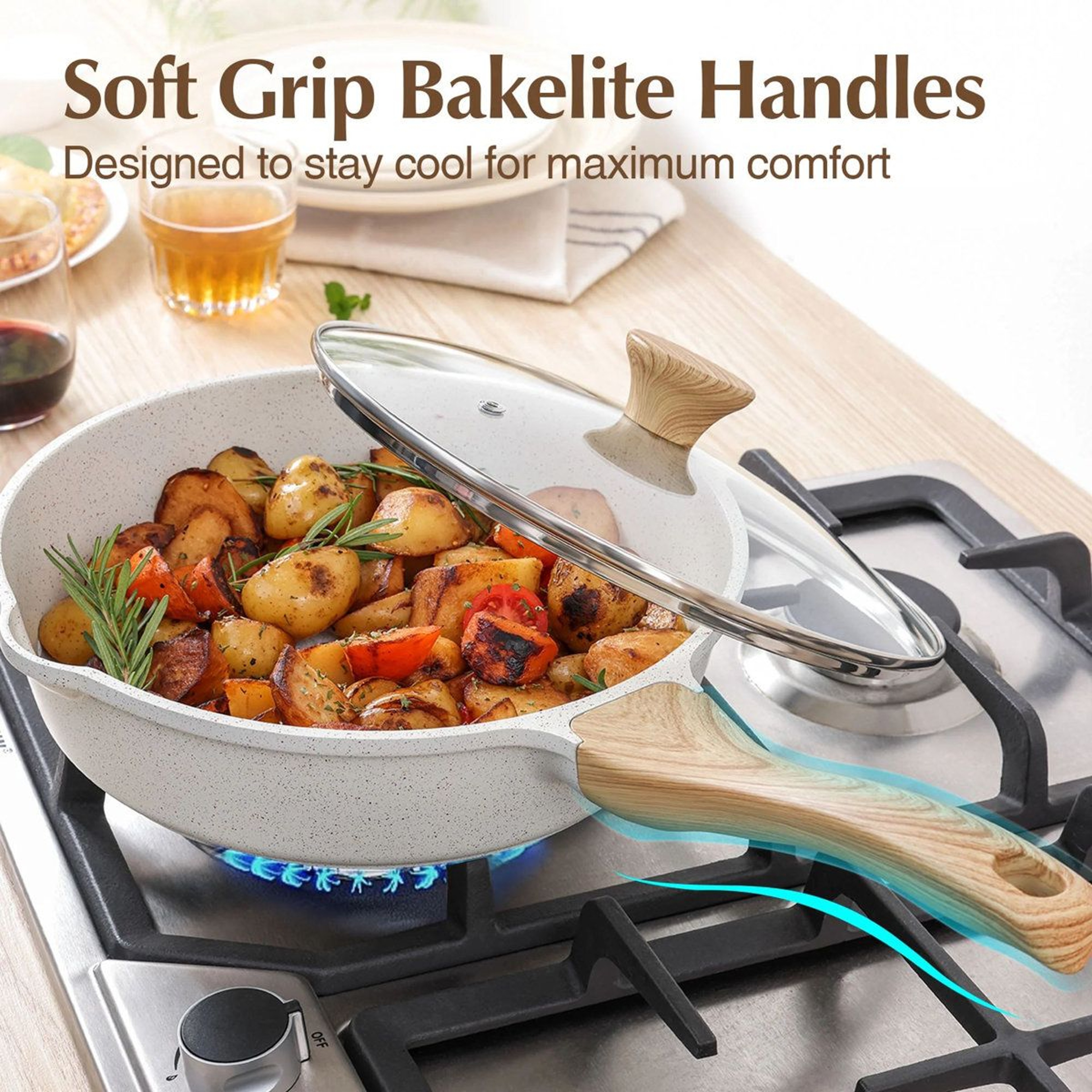 17 Piece Ceramic Cookware Set Nonstick Pots And Pans Induction Compatible Healthy Cooking Set 3