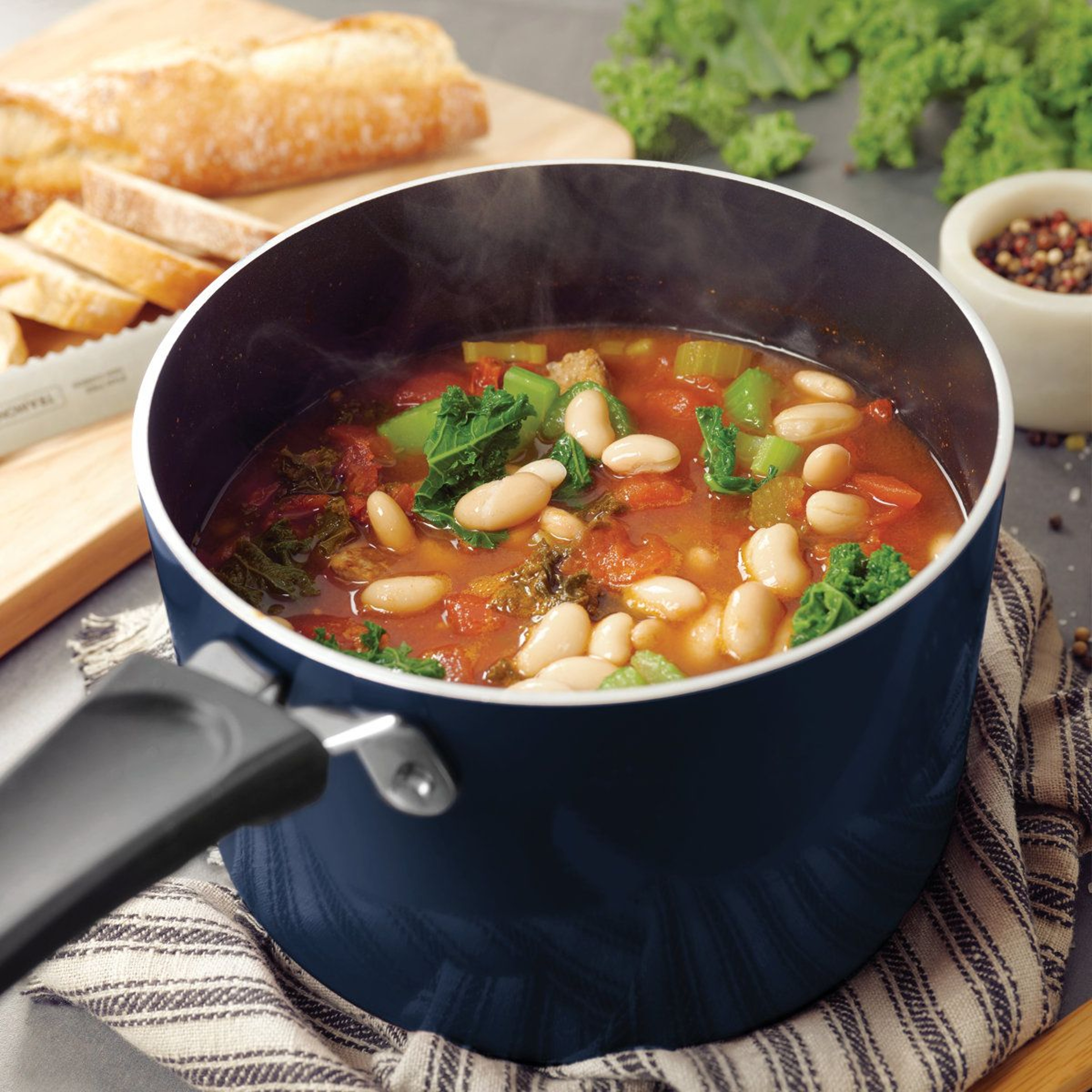Space Saving 6 Piece Nonstick Saucepan Set With Glass Lids 9