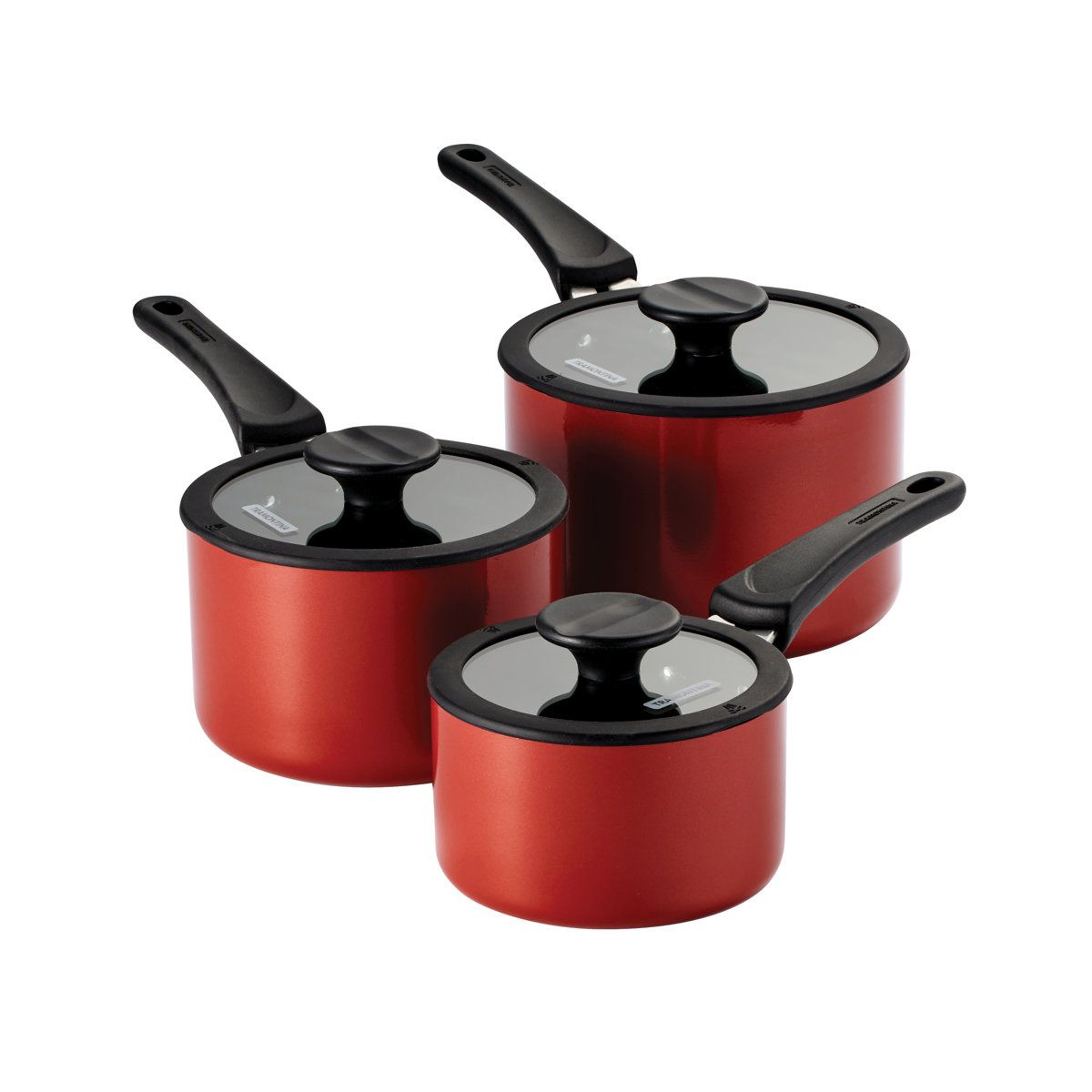 Space Saving 6 Piece Nonstick Saucepan Set With Glass Lids 20