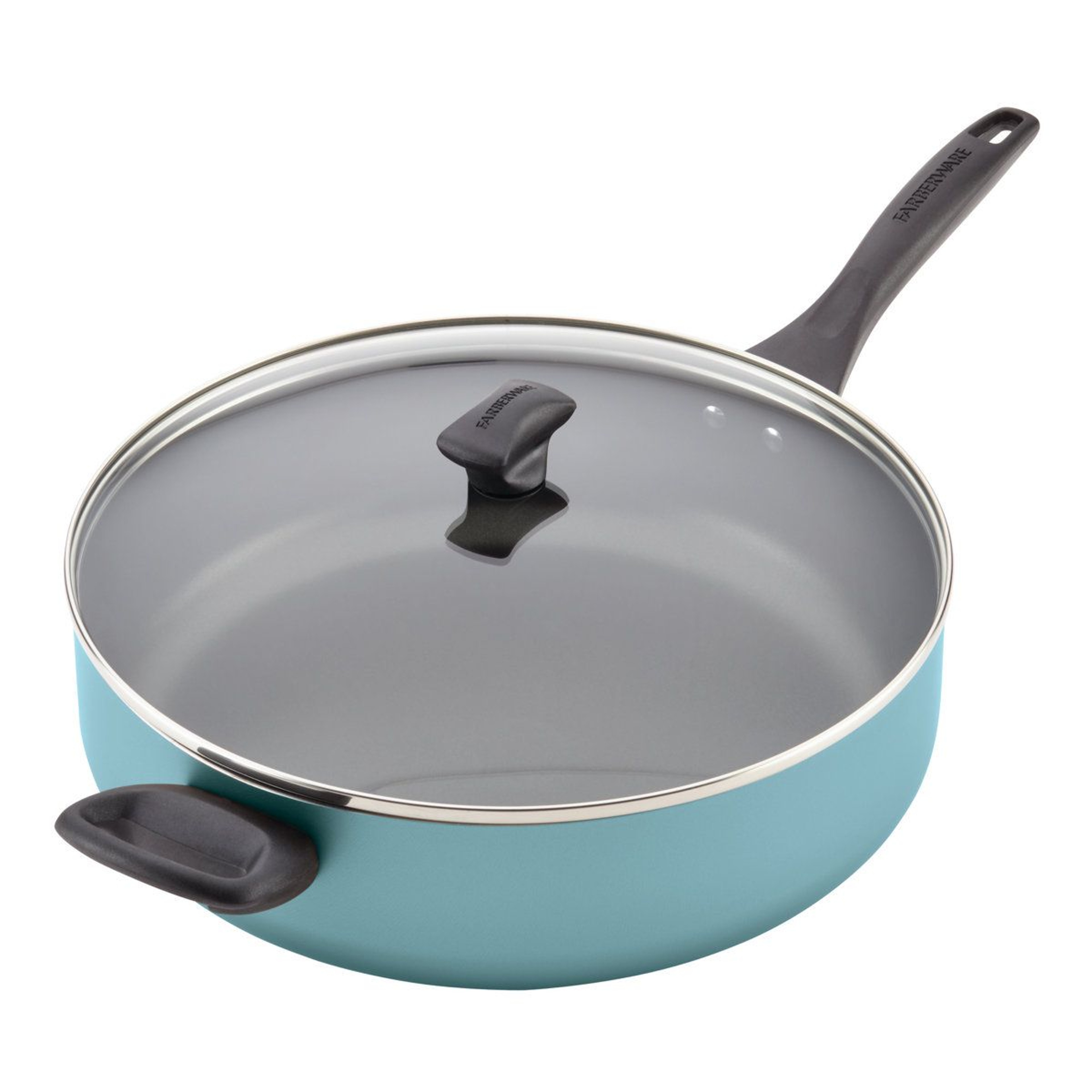 Nonstick Jumbo Cooker Chef Pan With Glass Lid And Helper Handle 5