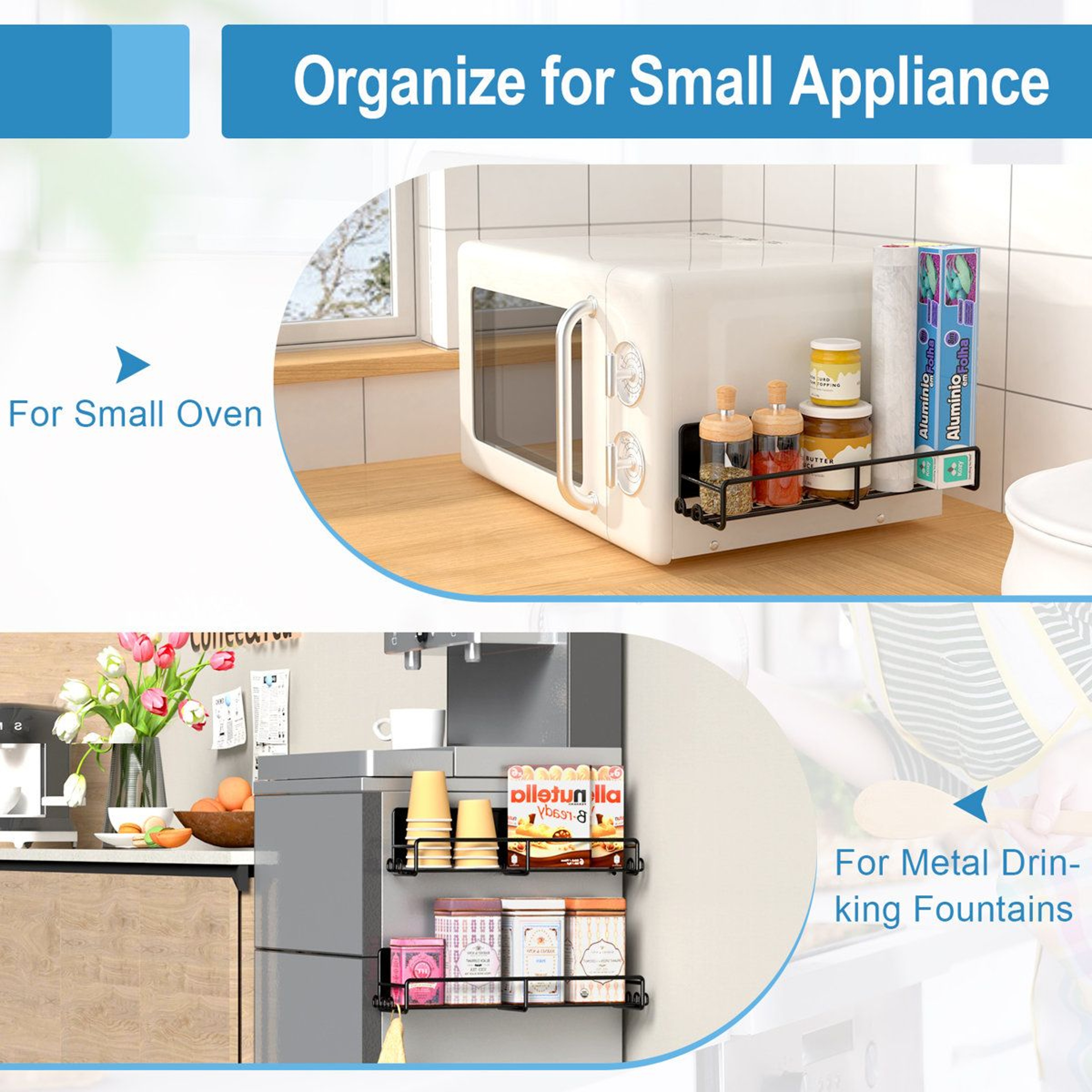 4 Pack Magnetic Spice Rack Refrigerator Organizer With Hooks 2