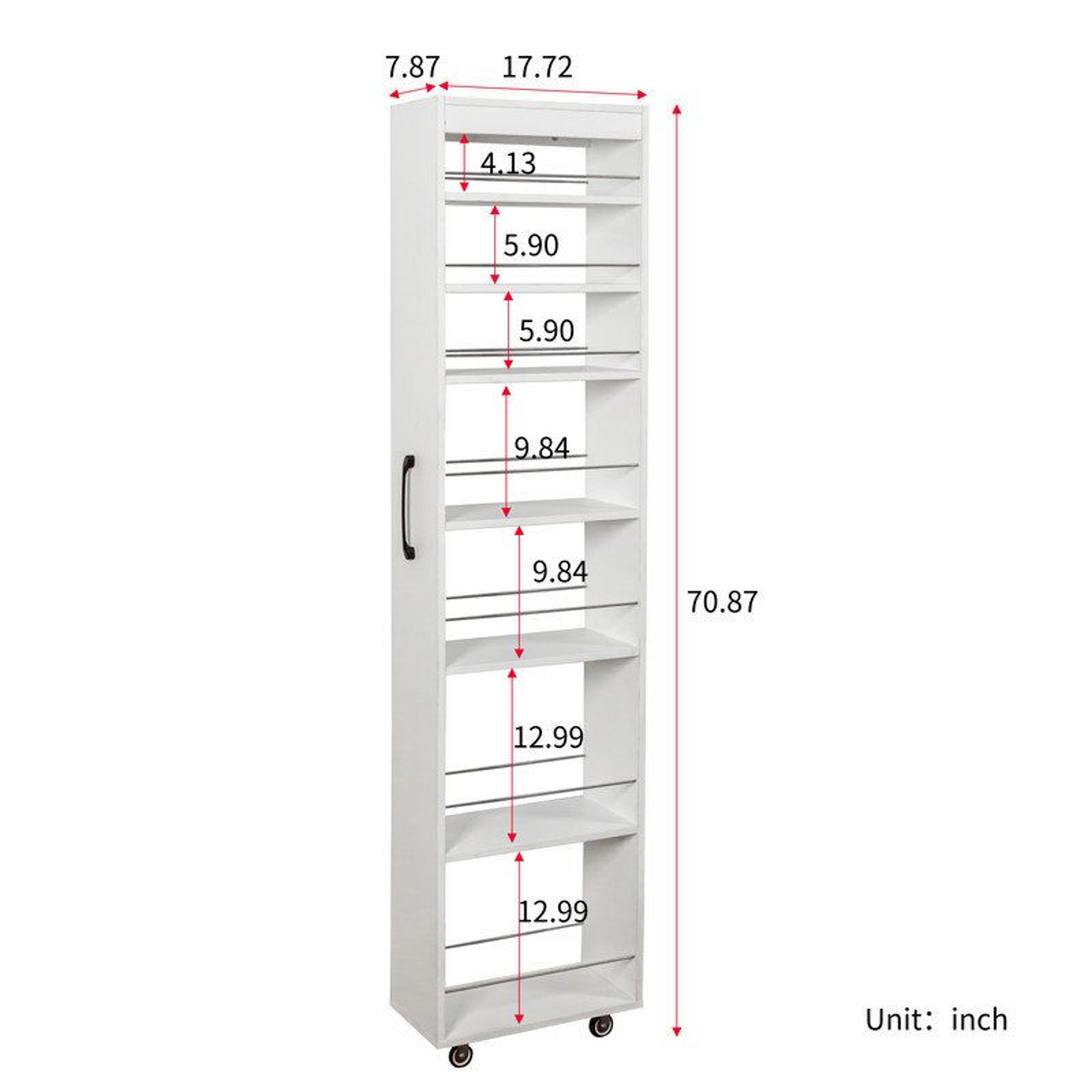 7 Tier Slim Rolling Spice Rack Organizer Narrow Kitchen Pantry Storage Cart 10