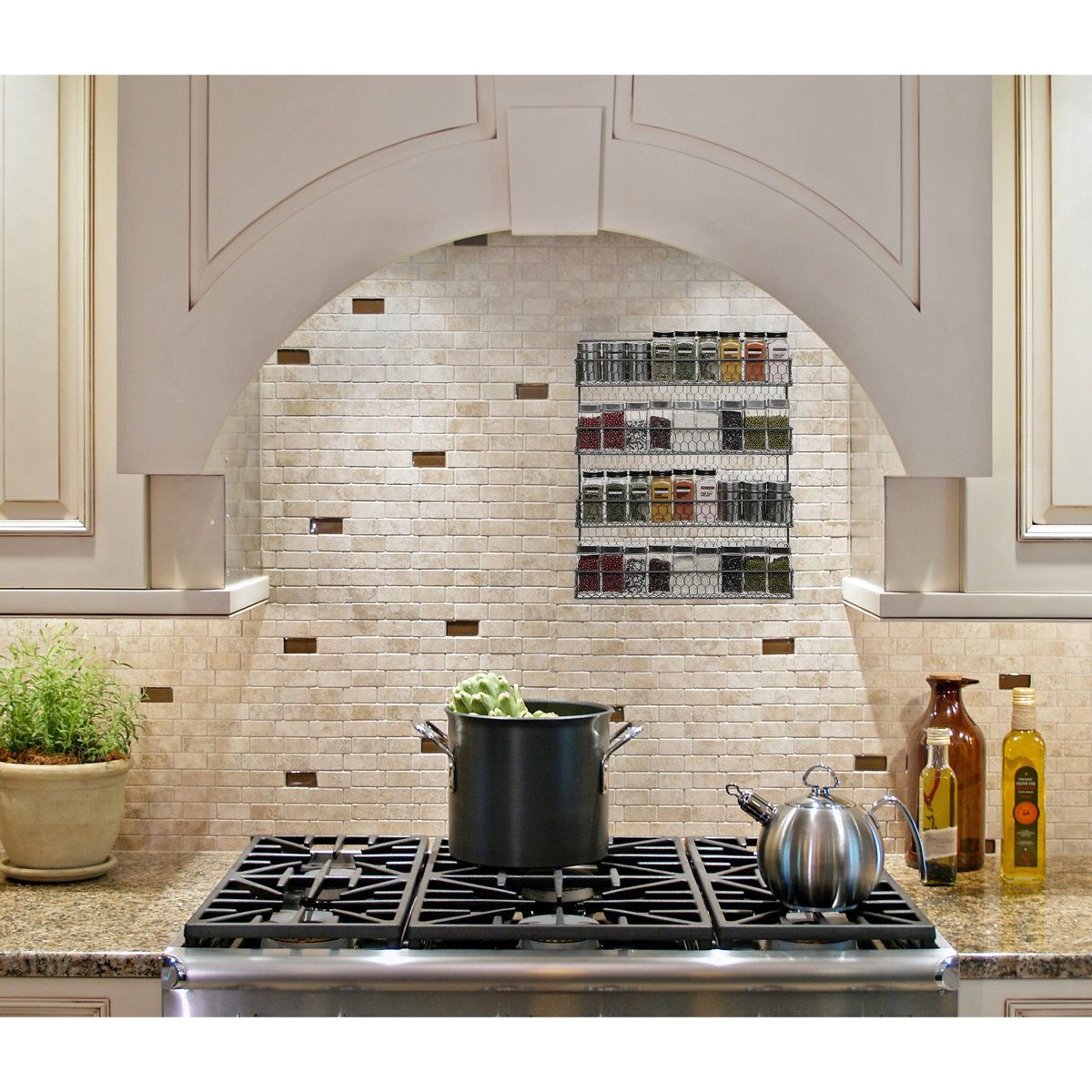 4 Tier Wall Mounted Spice Rack Metal Kitchen Storage Organizer 3