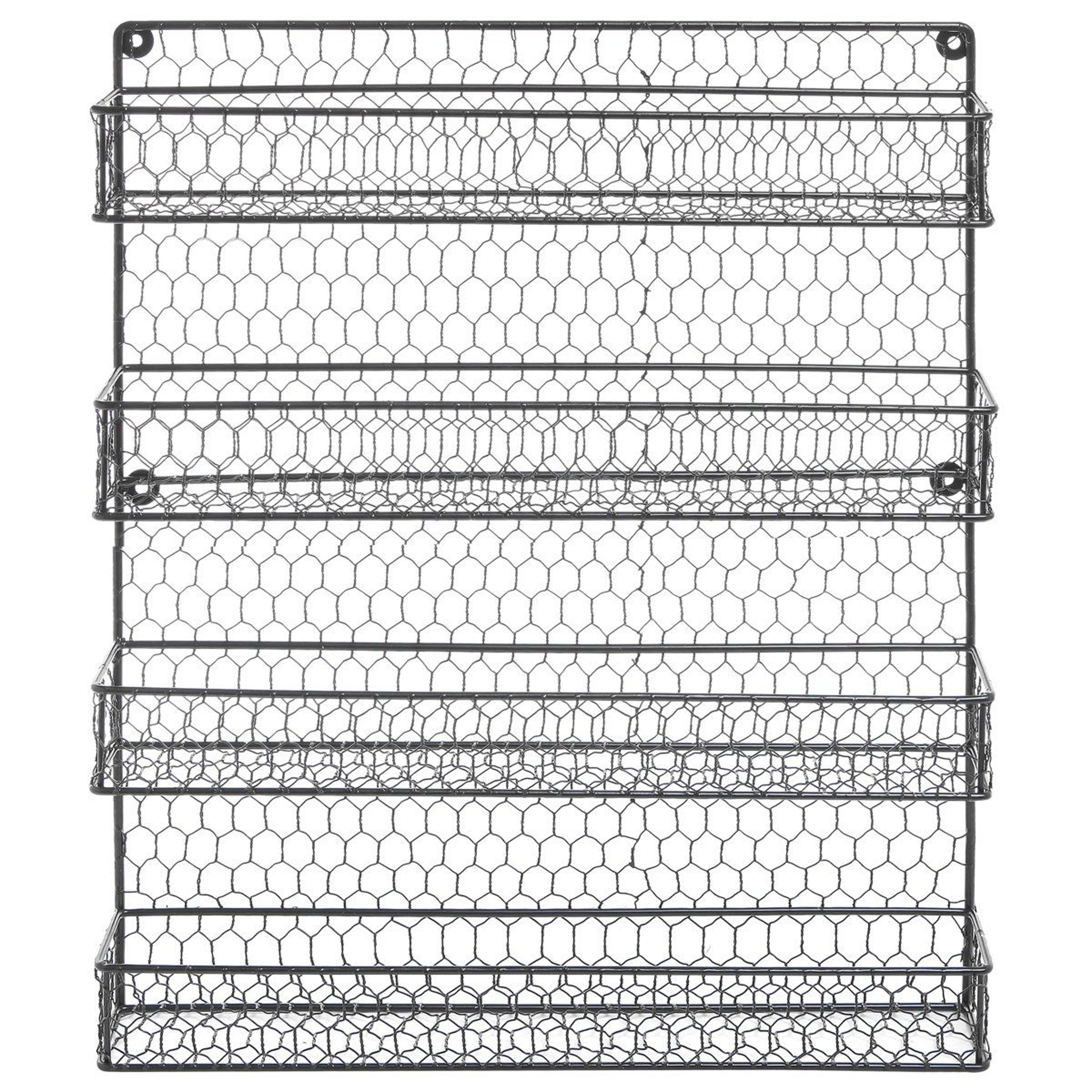 4 Tier Wall Mounted Spice Rack Metal Kitchen Storage Organizer 4