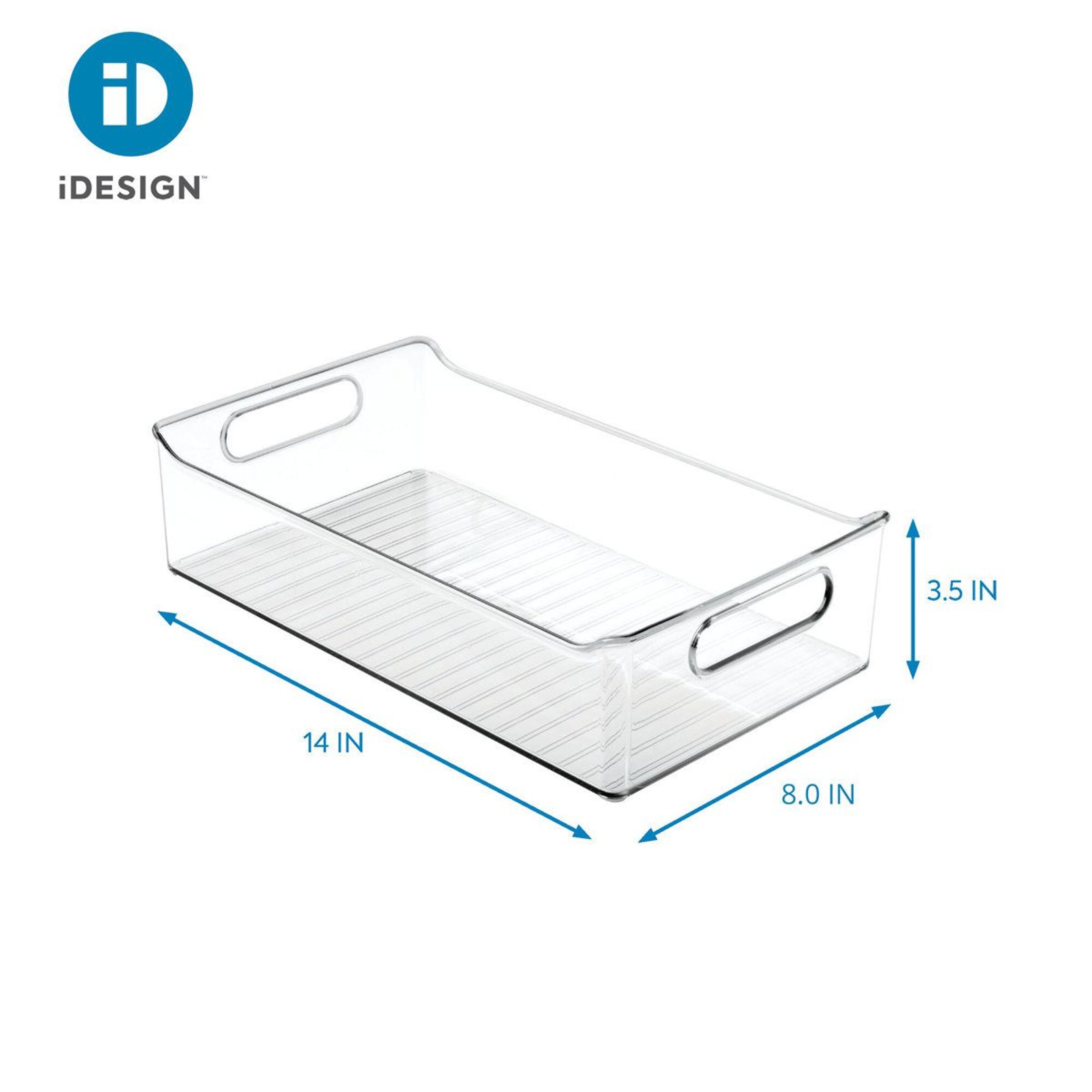 Clear Pantry Storage Organizer Bins With Handles Recycled Plastic Set Of Two 3