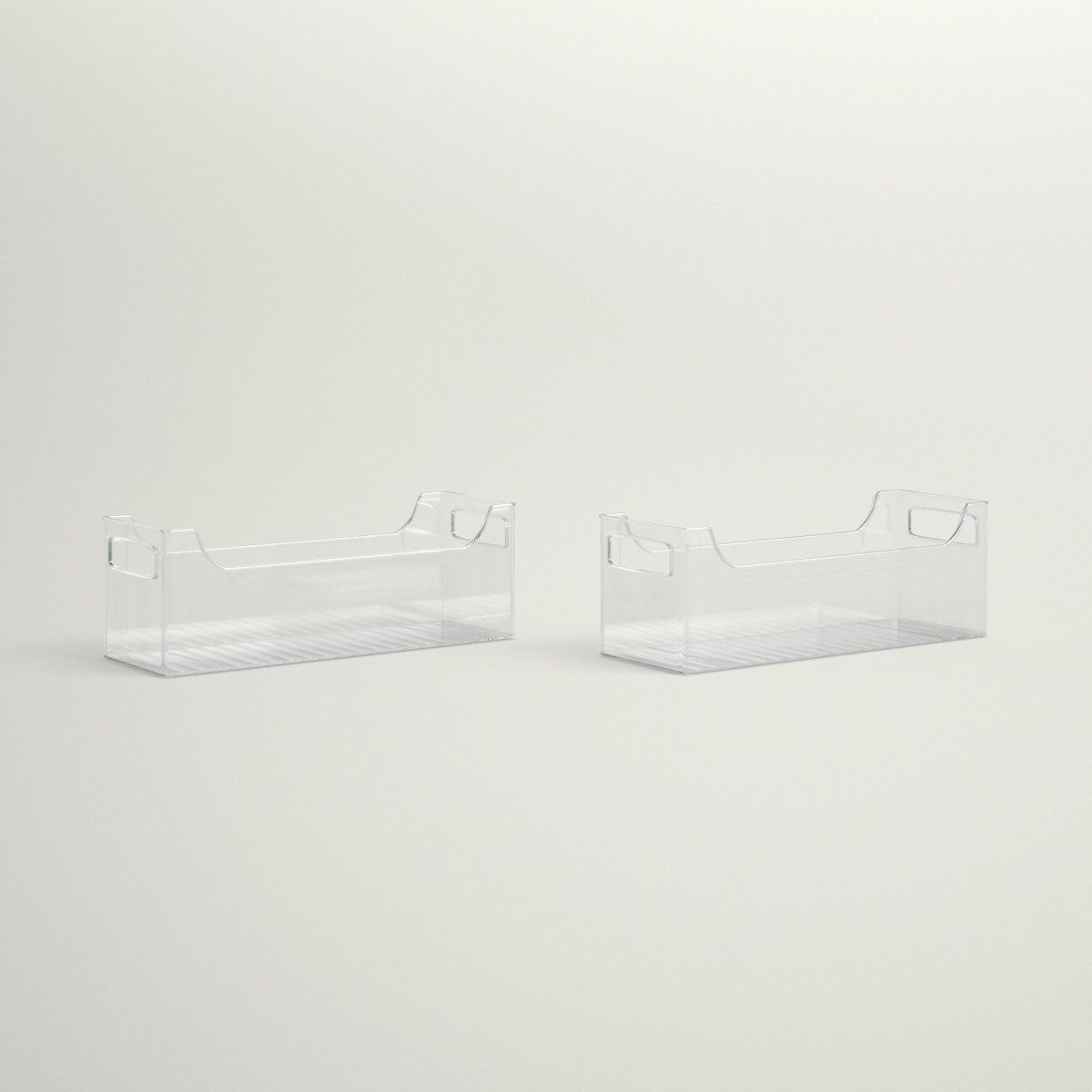 Clear Stackable Fridge Organizer Bins BPA Free Food Storage Containers Set Of 2 8