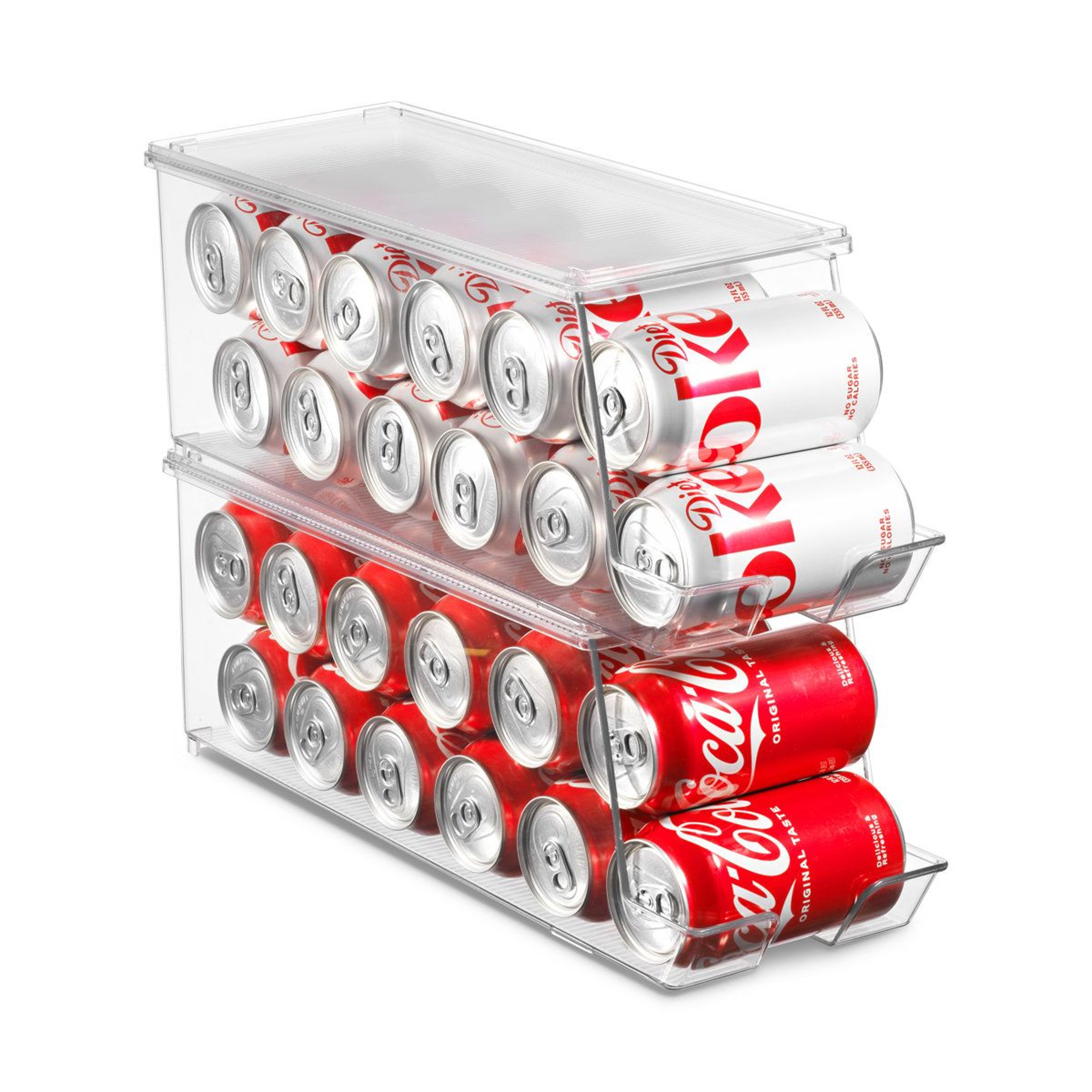 Stackable Soda Can Organizer Refrigerator Can Dispenser 2 Pack 4