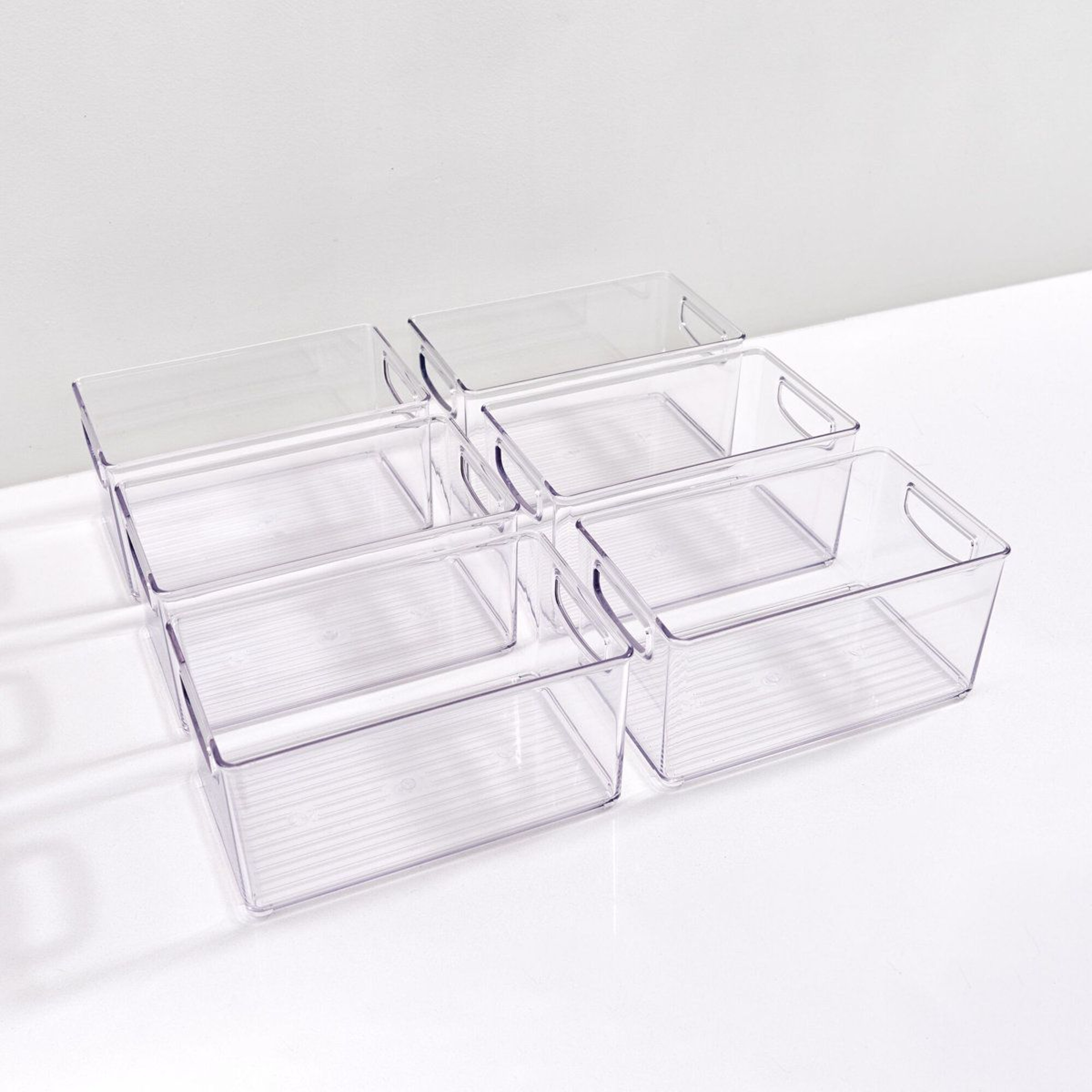 Clear Pantry Organizer Bins With Handles 6 Piece Refrigerator Storage Set 2