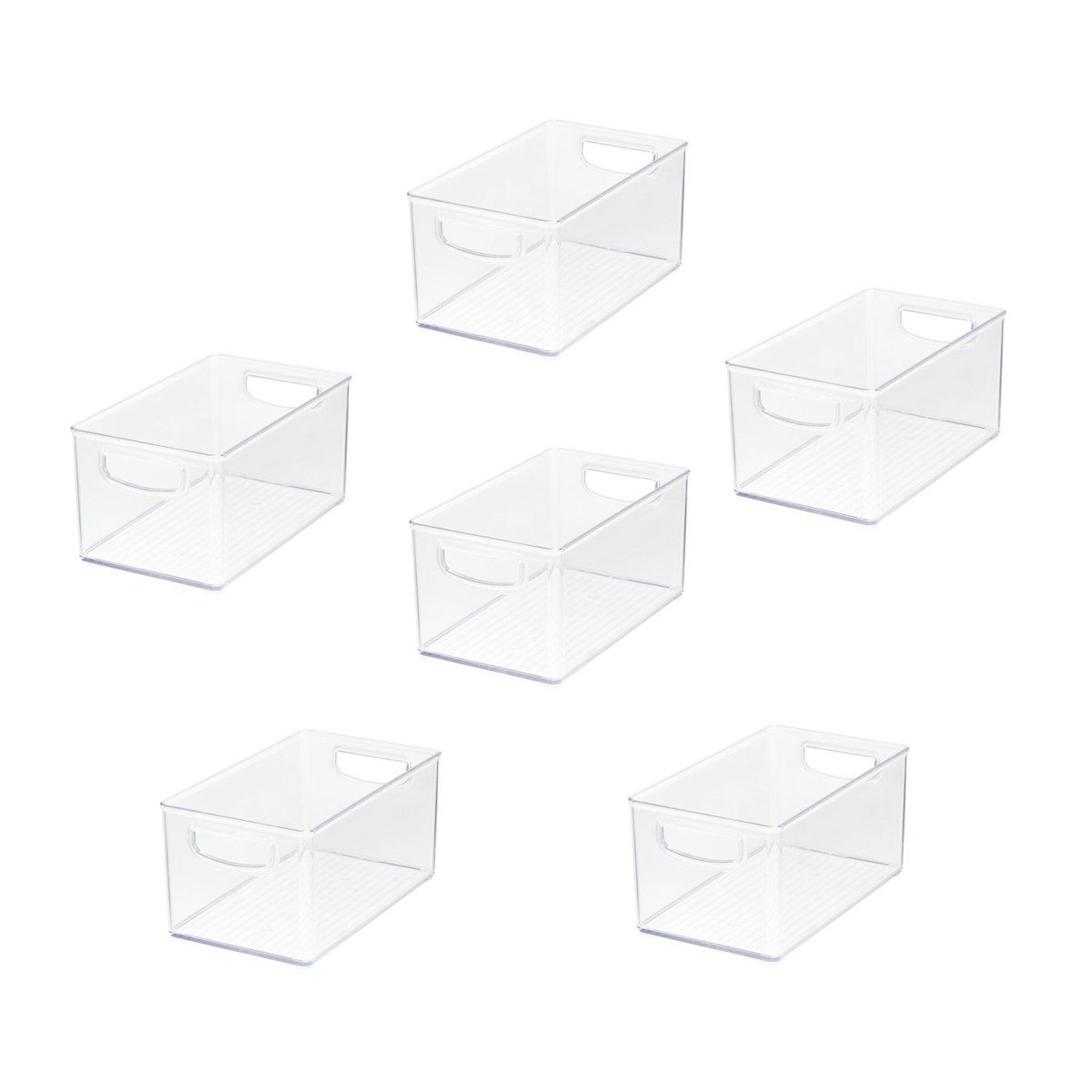 Clear Pantry Organizer Bins With Handles 6 Piece Refrigerator Storage Set 7