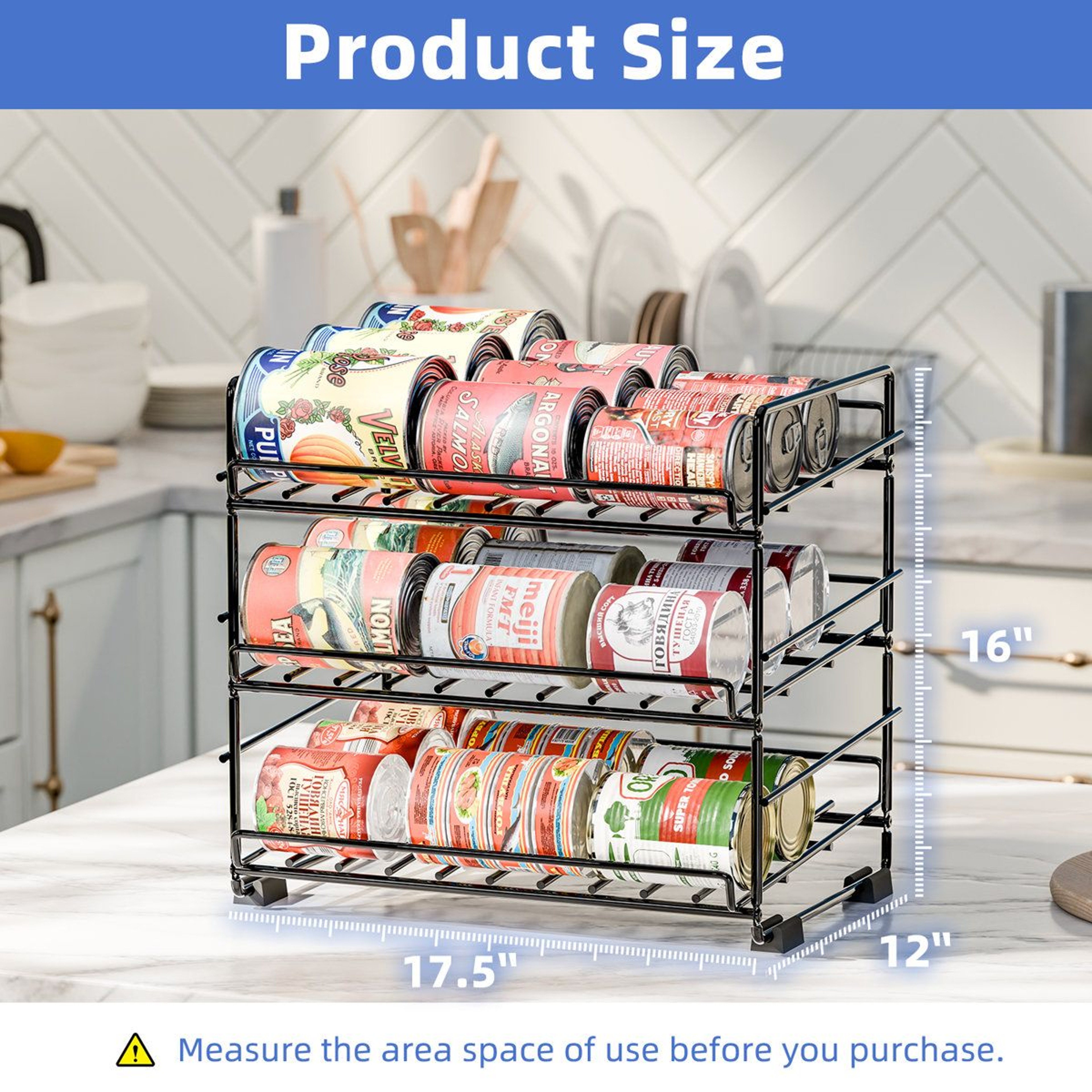 3 Tier Can Organizer Rack 36 Can Pantry Storage Dispenser 5