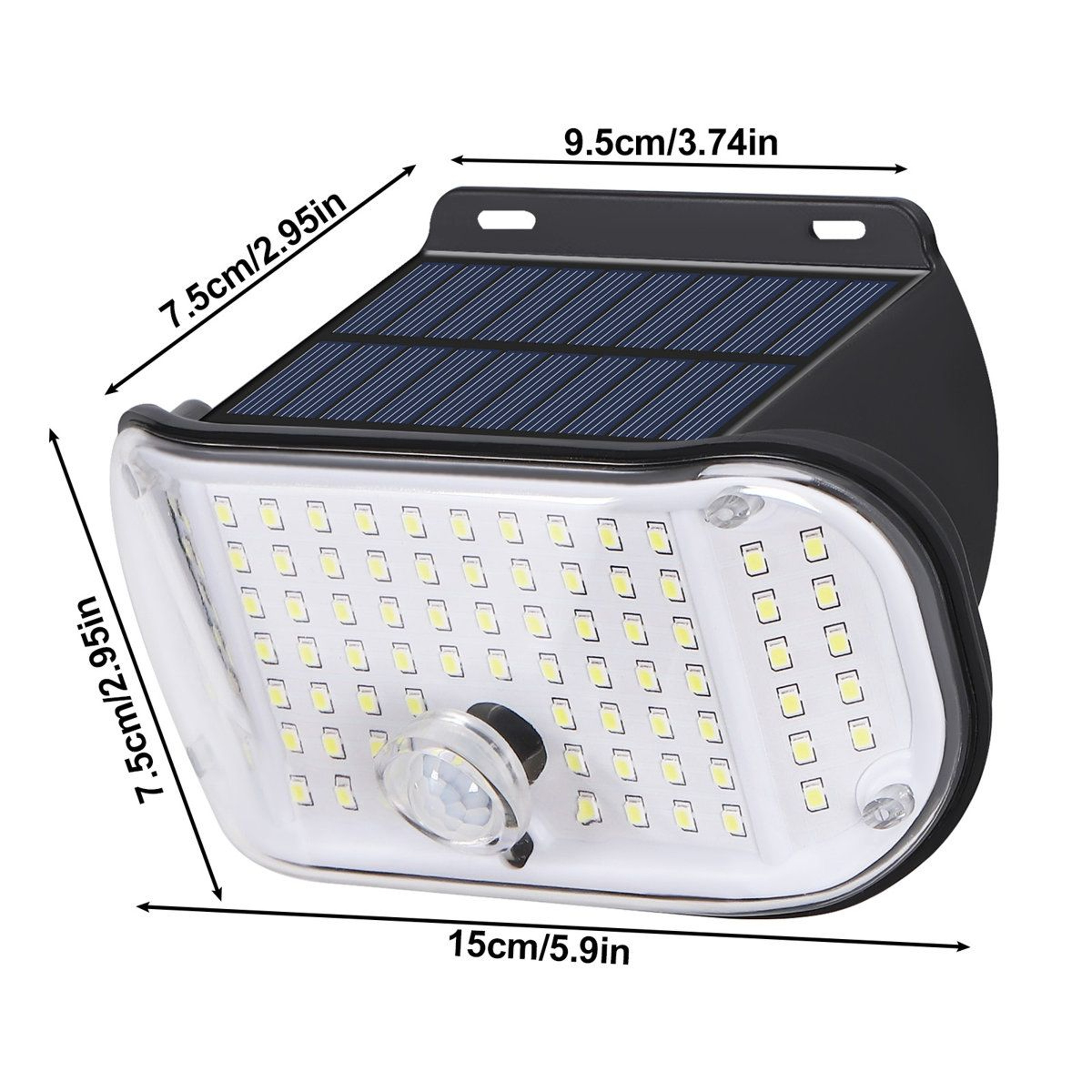100 LED Solar Security Lights 2 Pack IP65 Waterproof Outdoor Wall Lights 2