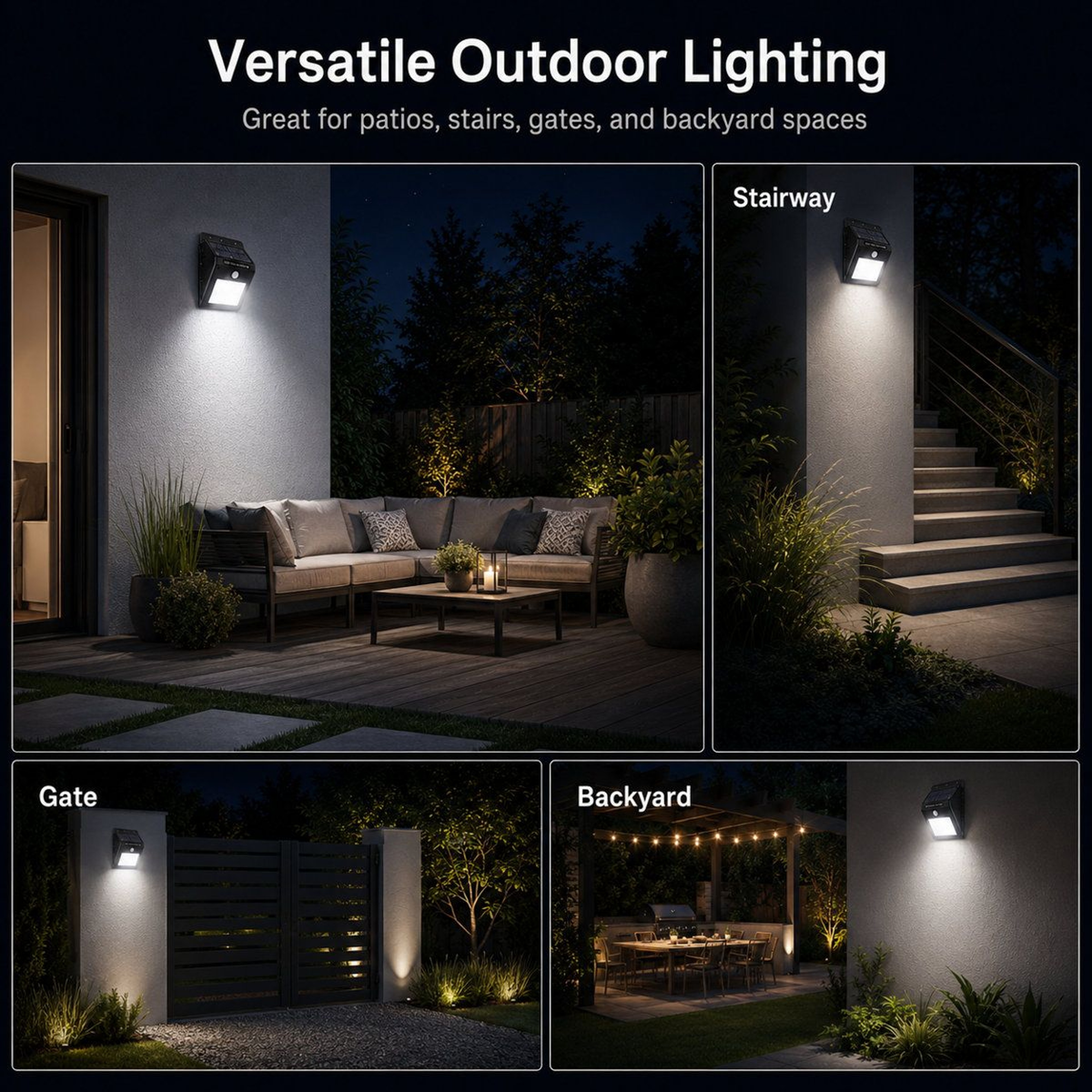 30LED Solar Motion Sensor Lights Outdoor Security Lights Waterproof Set Of 4 4