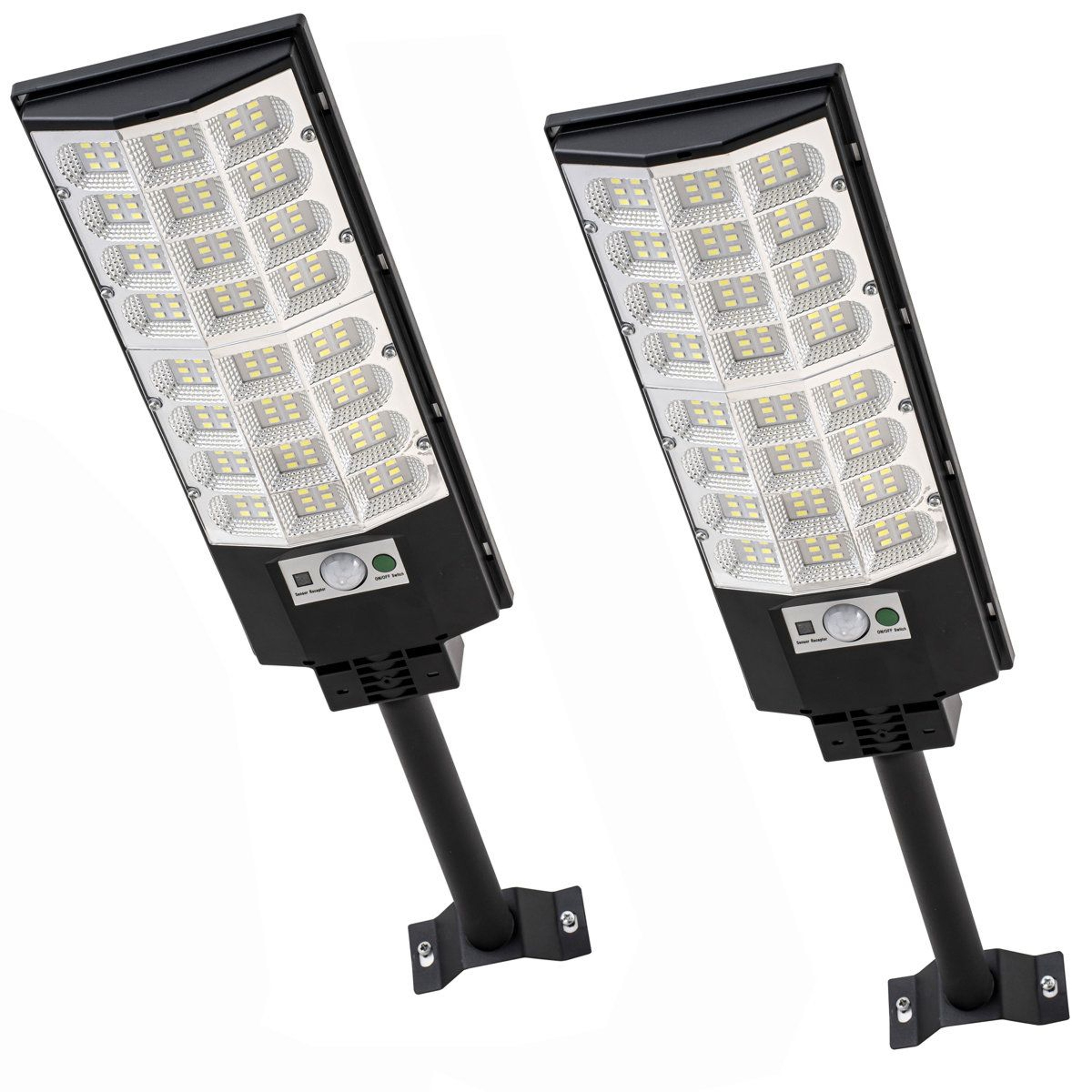 Solar Motion Sensor Street Lights Dusk To Dawn Outdoor Lights With Remote Control Set Of 2 0