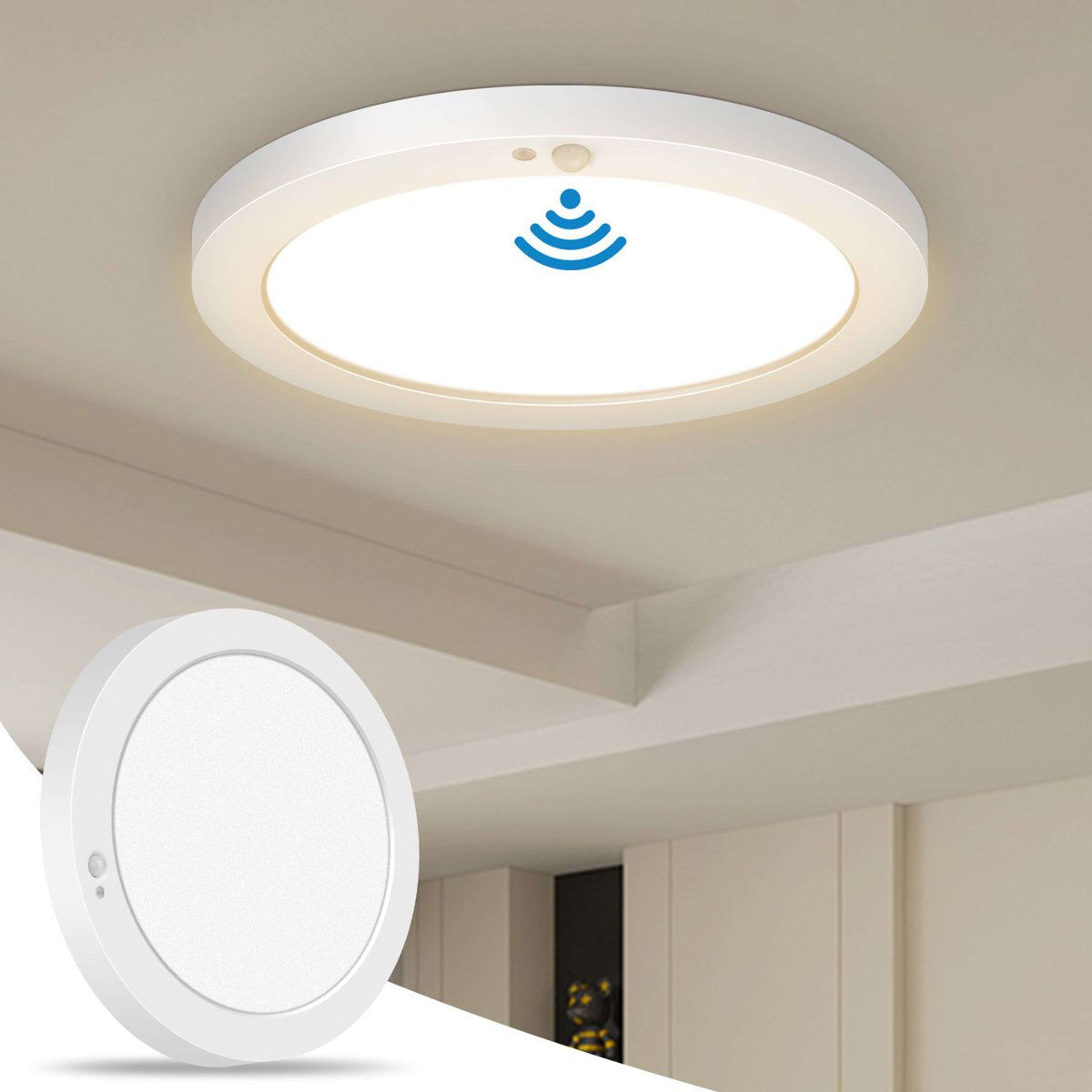 7 Inch Motion Sensor Ceiling Light 5CCT Hardwired LED Flush Mount Light 5