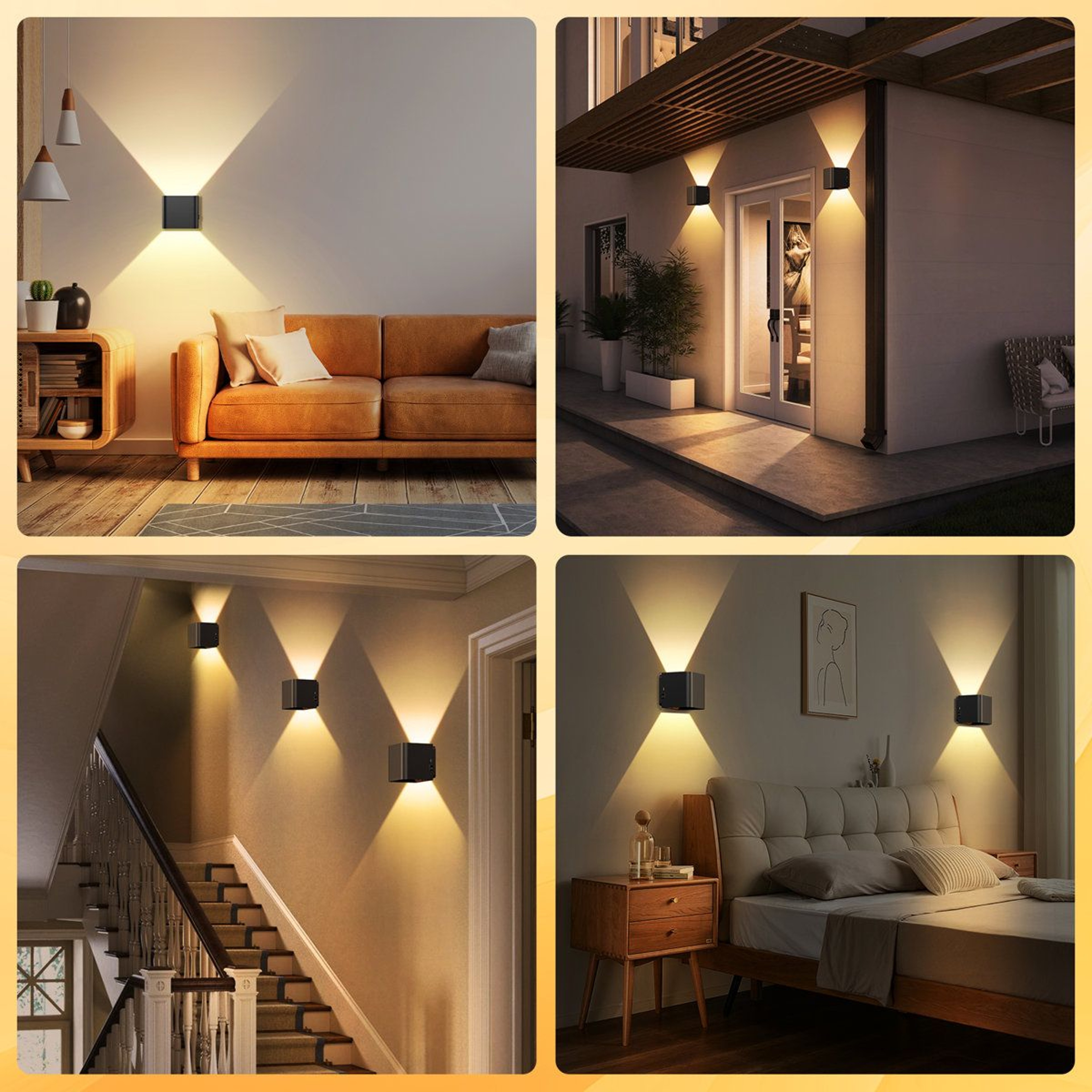 Rechargeable Motion Sensor Wall Lights Adjustable Warm White Indoor Outdoor Sconces Set Of 2 2