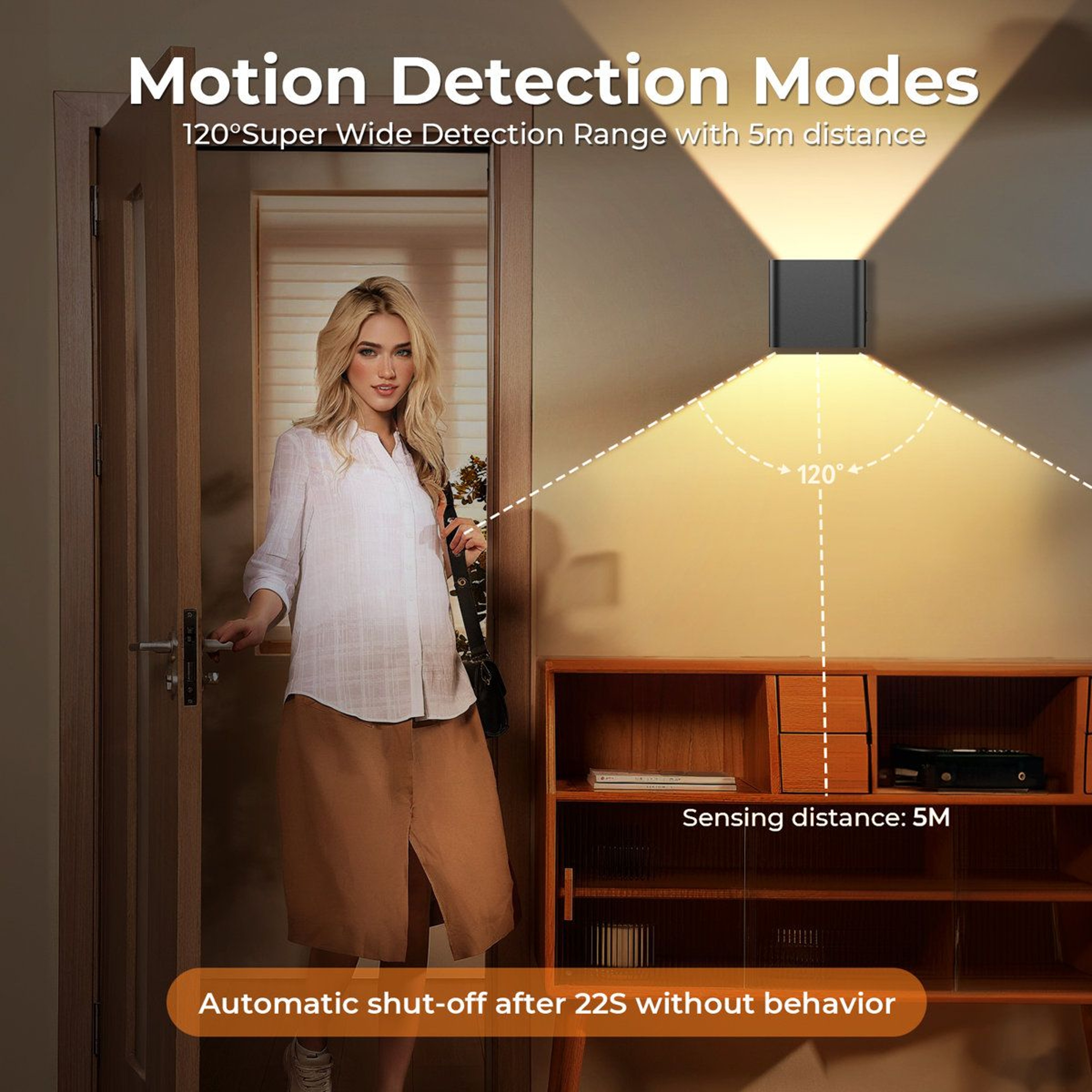Rechargeable Motion Sensor Wall Lights Adjustable Warm White Indoor Outdoor Sconces Set Of 2 4