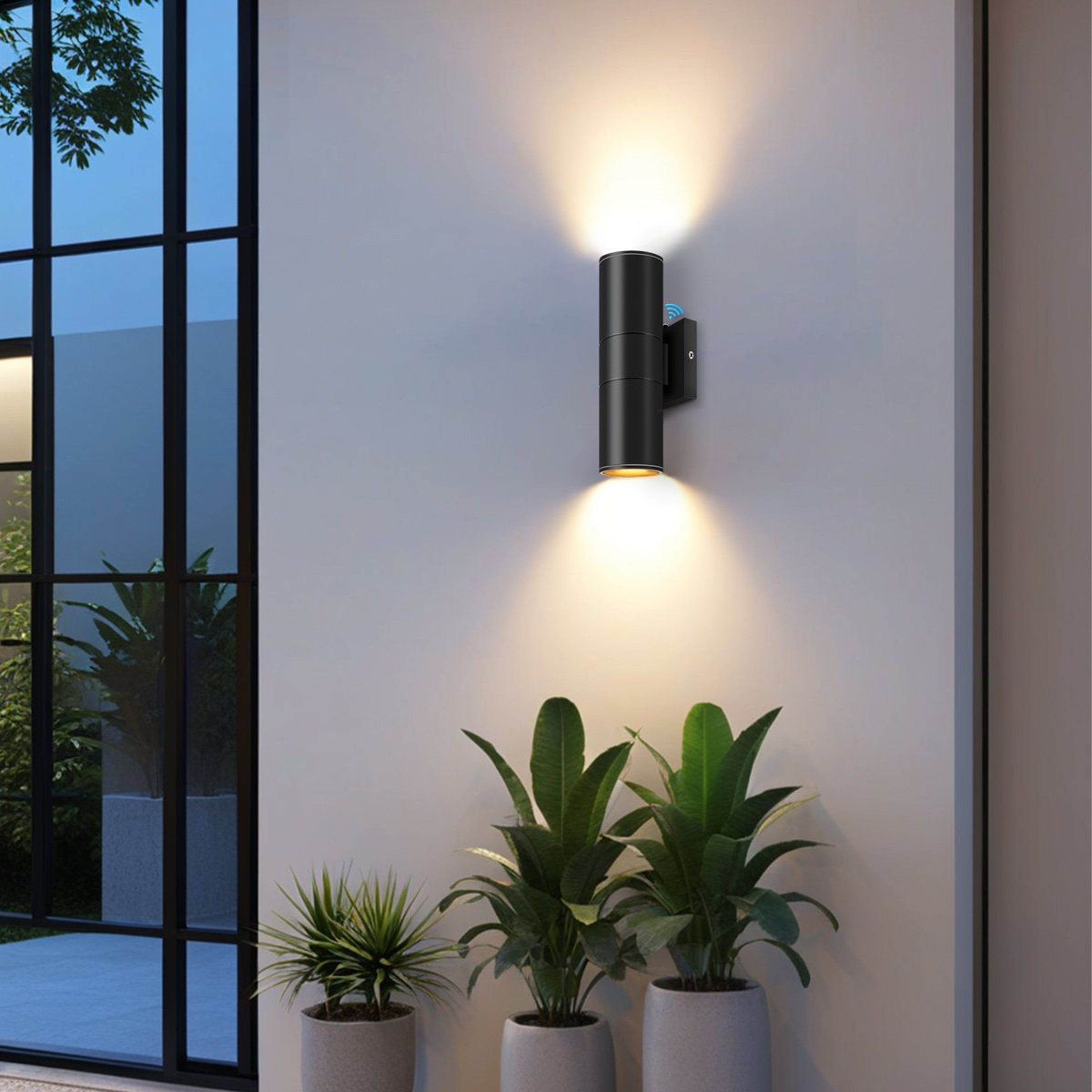Modern Dusk To Dawn Outdoor Wall Light IP65 Waterproof LED Sconce 8