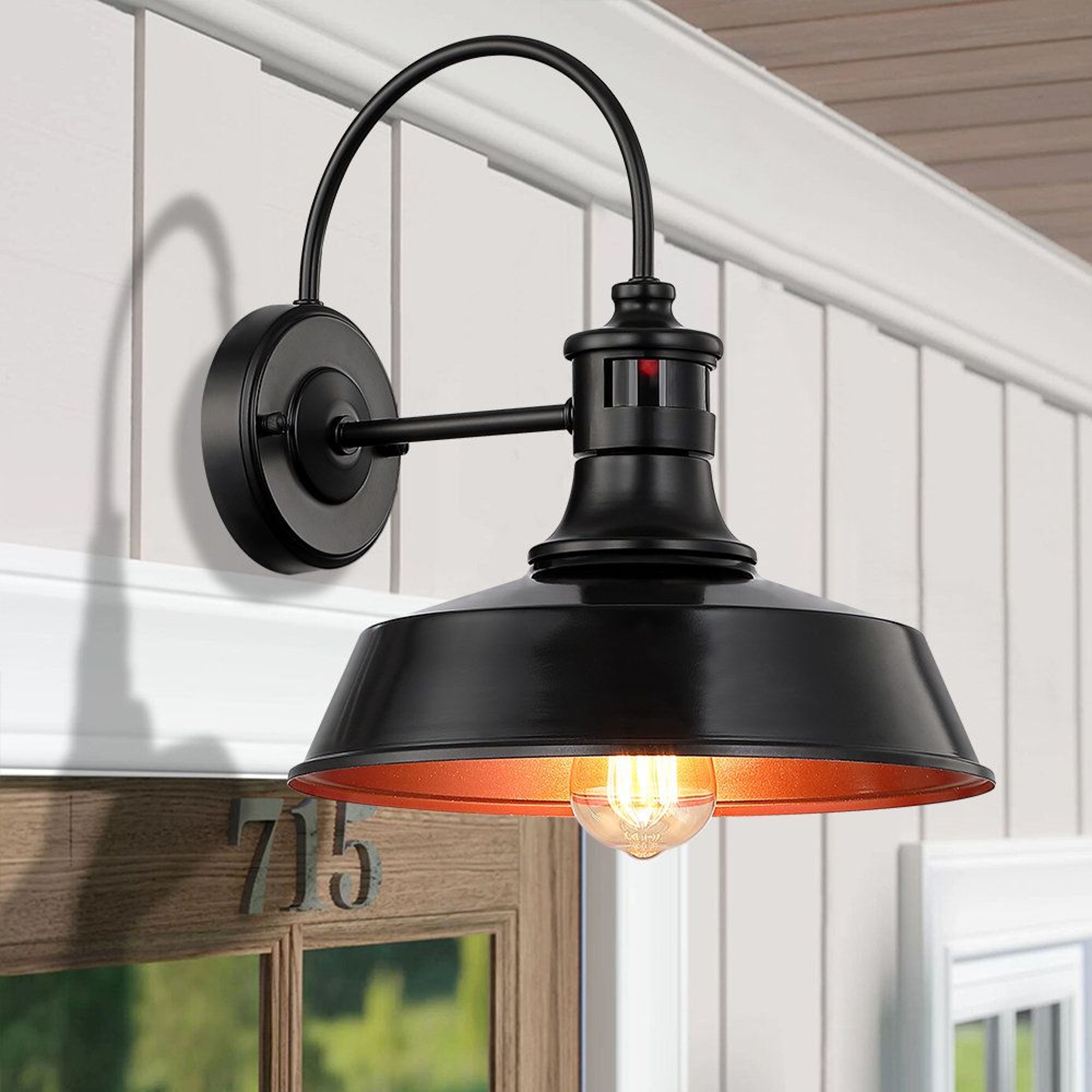 12 Inch Dusk To Dawn Motion Sensor Outdoor Barn Light Farmhouse Wall Sconce 8