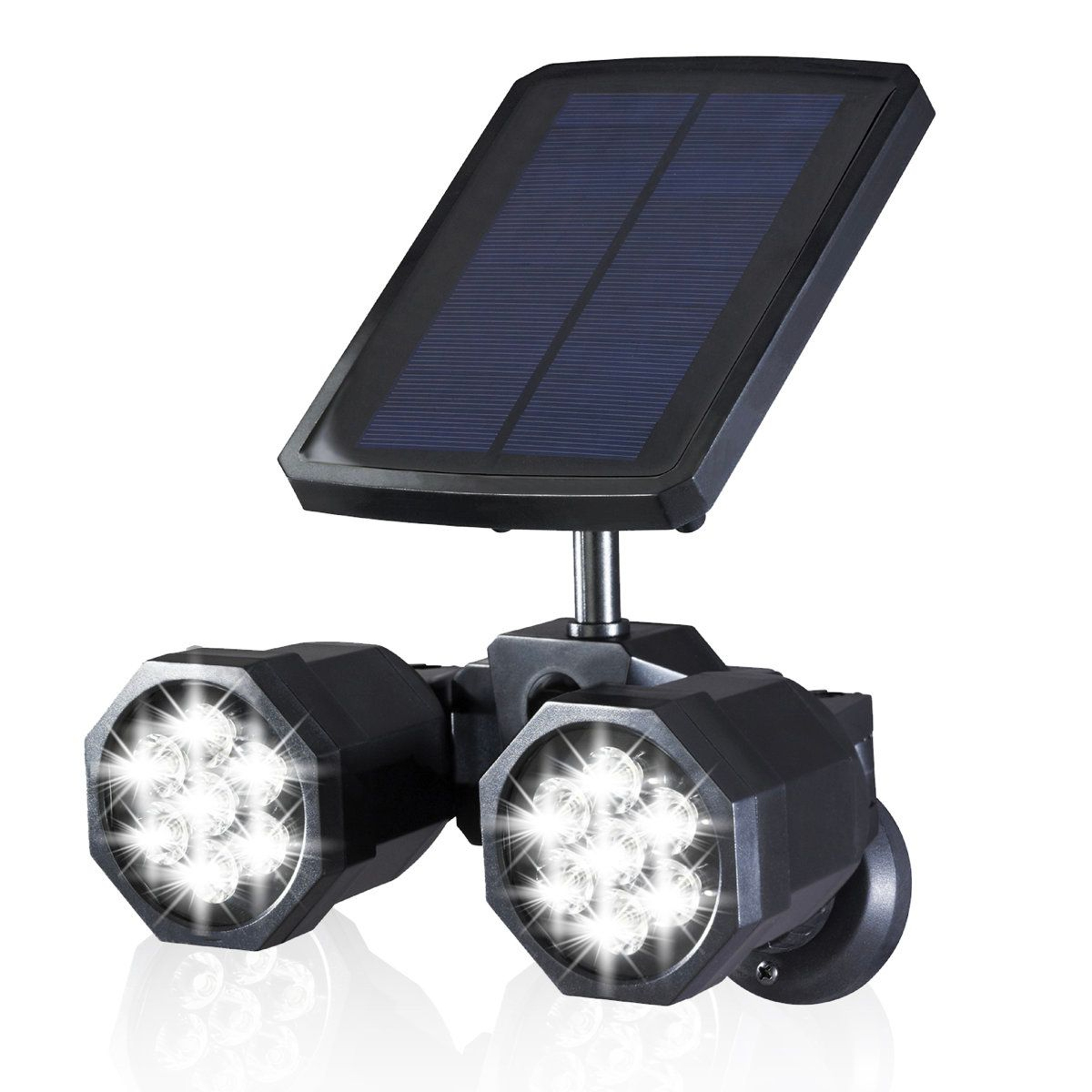 Solar Motion Sensor Outdoor Spotlight 500 Lumen Dual Head Security Light 0