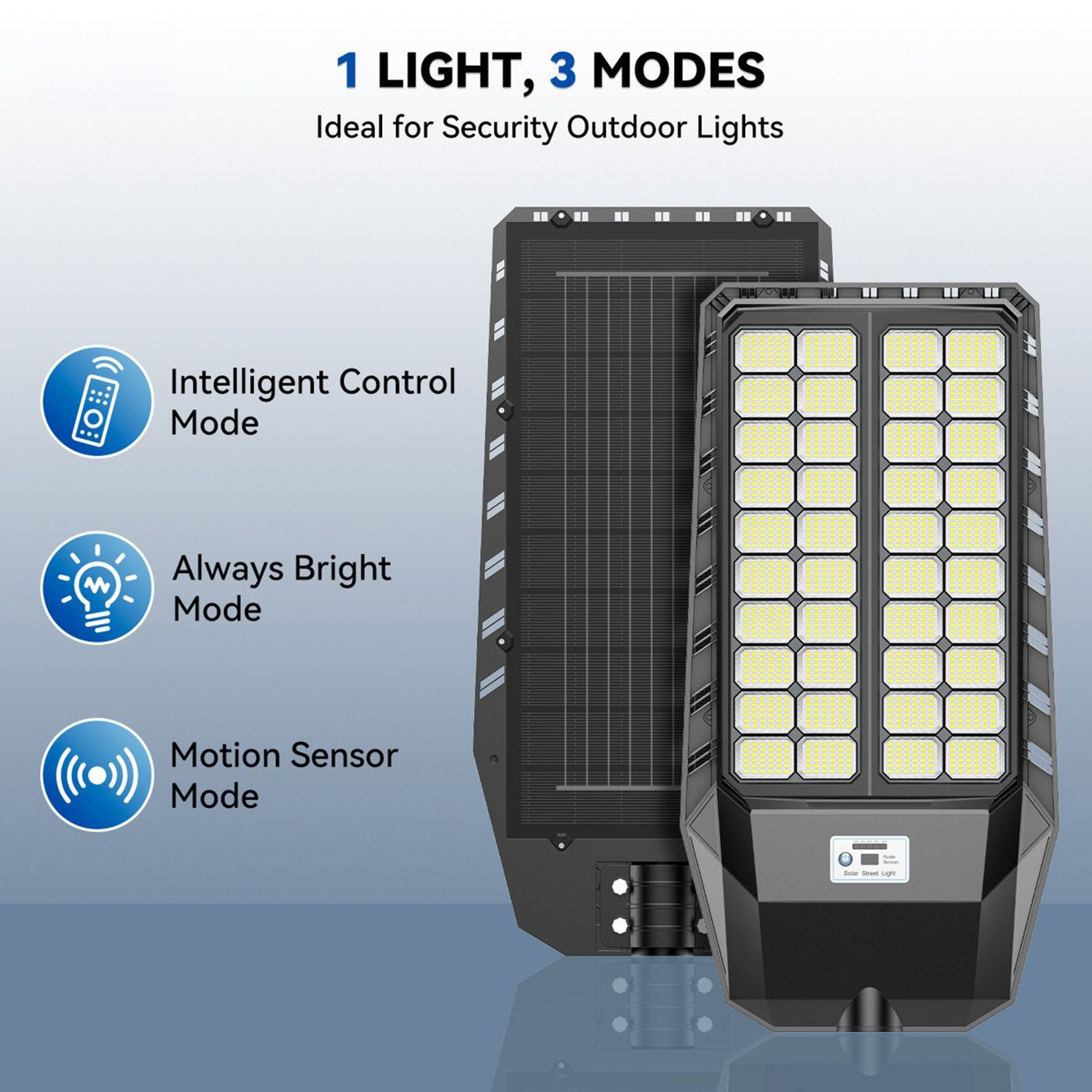 9000W Solar Street Light Motion Sensor Dusk To Dawn Outdoor Security Light 3