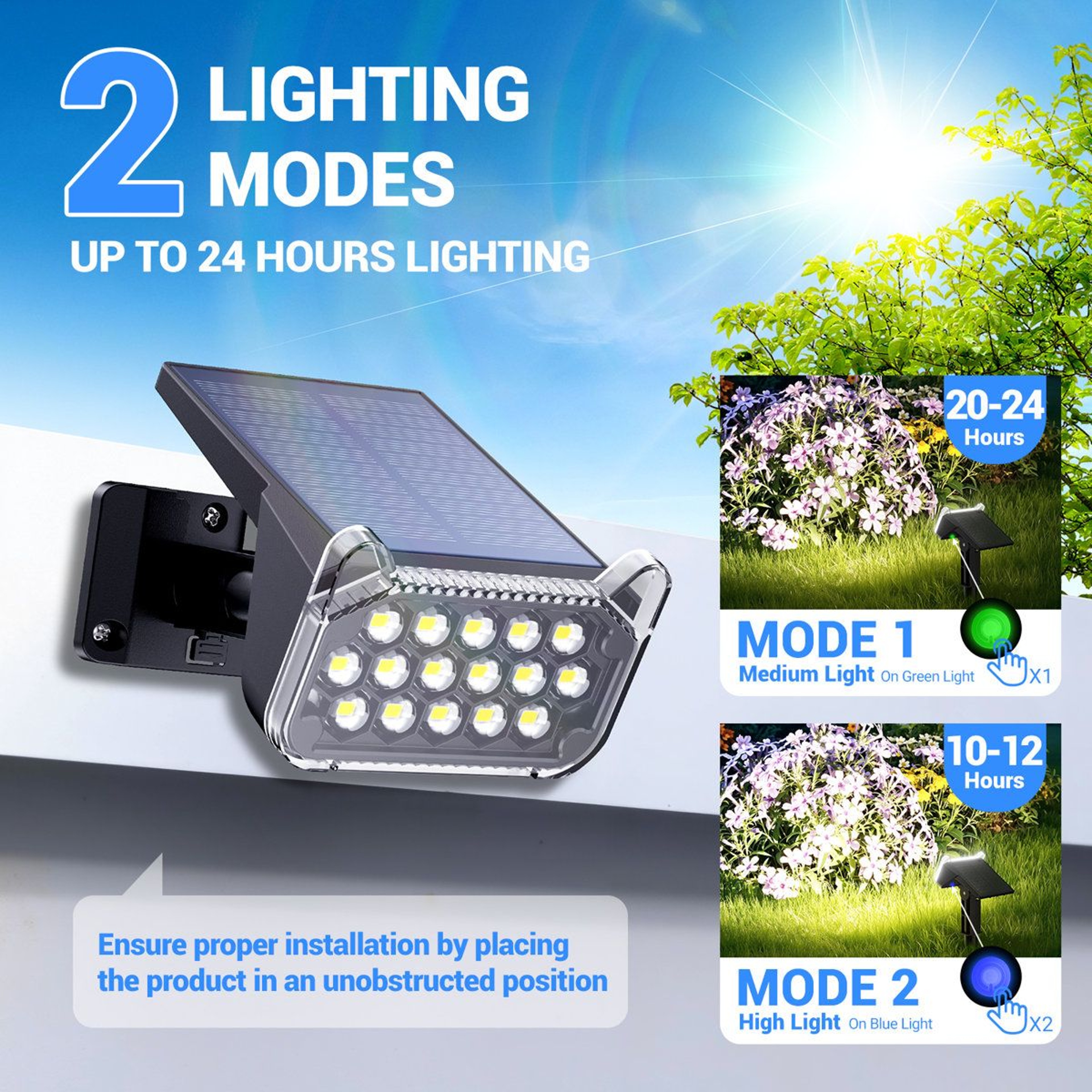 1000 Lumen Solar Spot Lights Outdoor Waterproof Landscape Lights Set Of 4 7