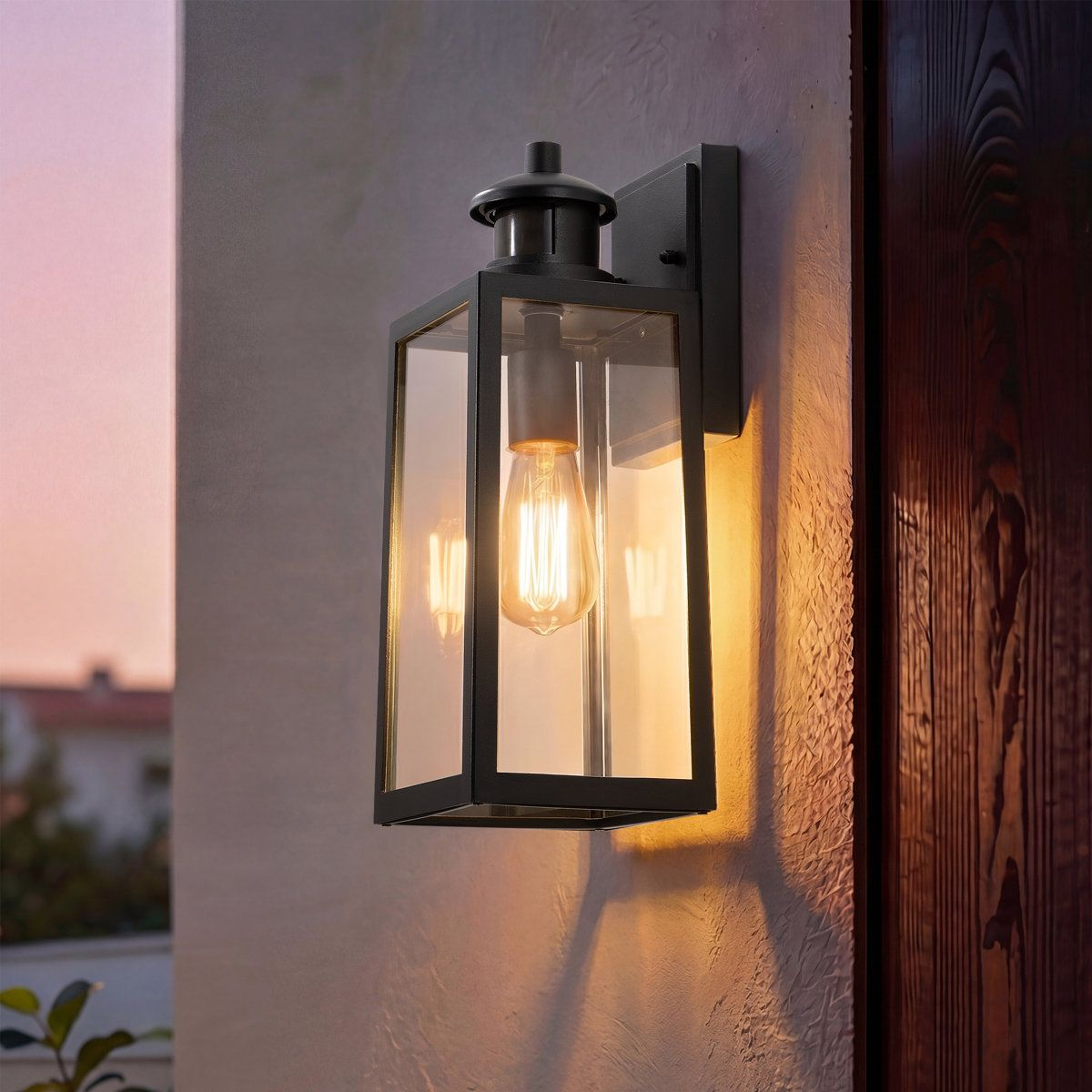 11 Inch Motion Sensor Outdoor Wall Light With Dusk To Dawn Aluminum Lantern 6