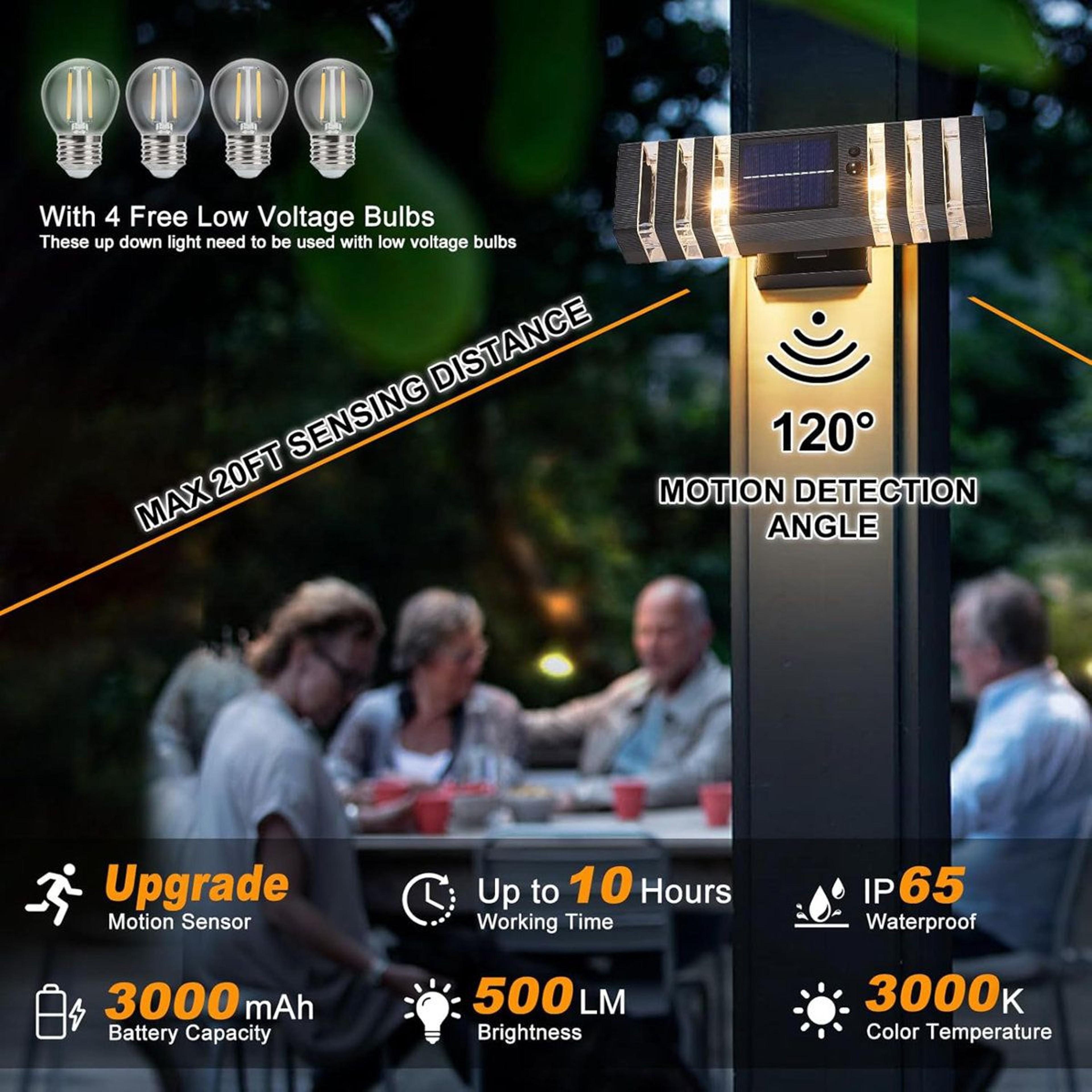 Solar Motion Sensor Outdoor Wall Lights 2 Pack Dusk To Dawn Sconces 7