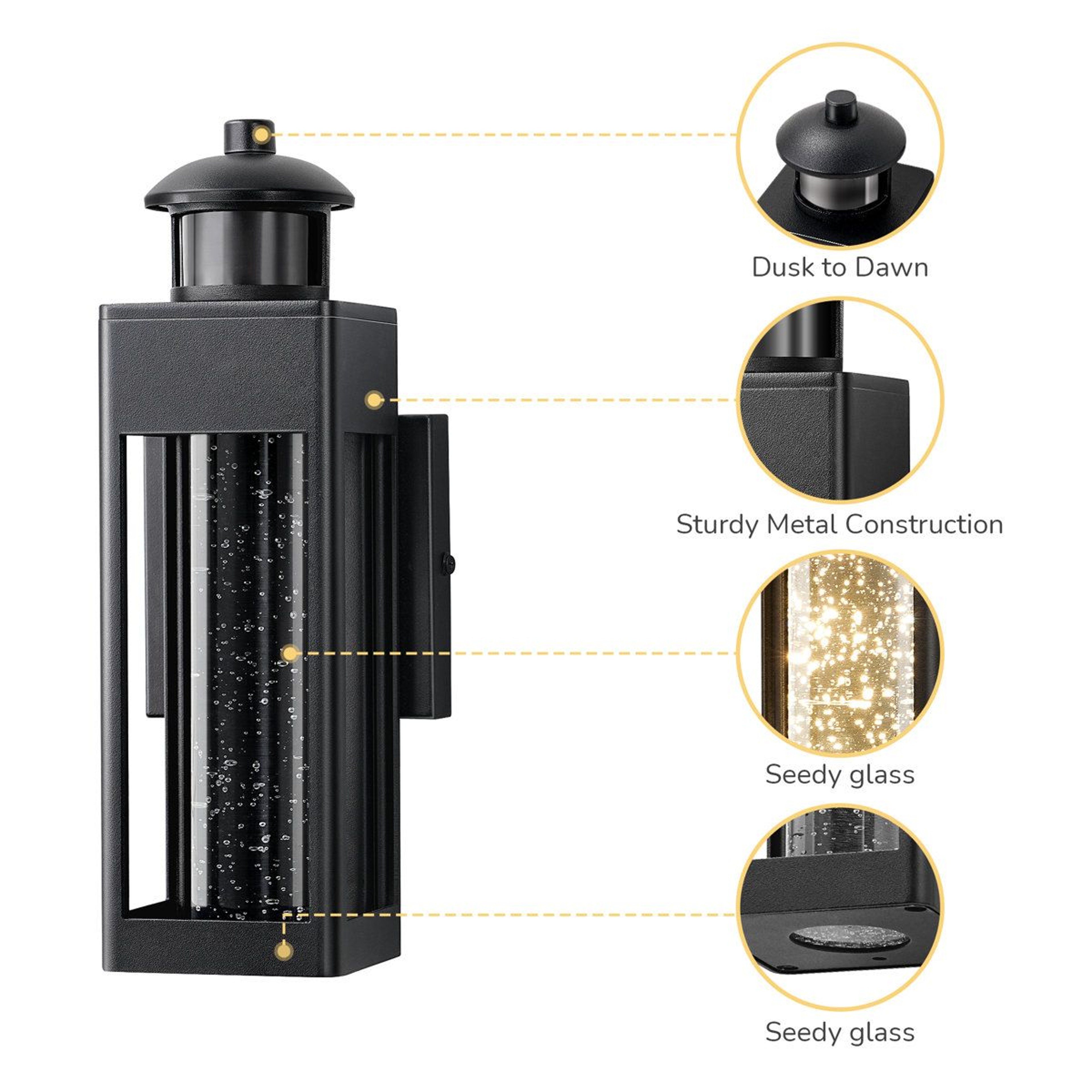 Modern Motion Sensor LED Outdoor Wall Light With Dusk To Dawn 3