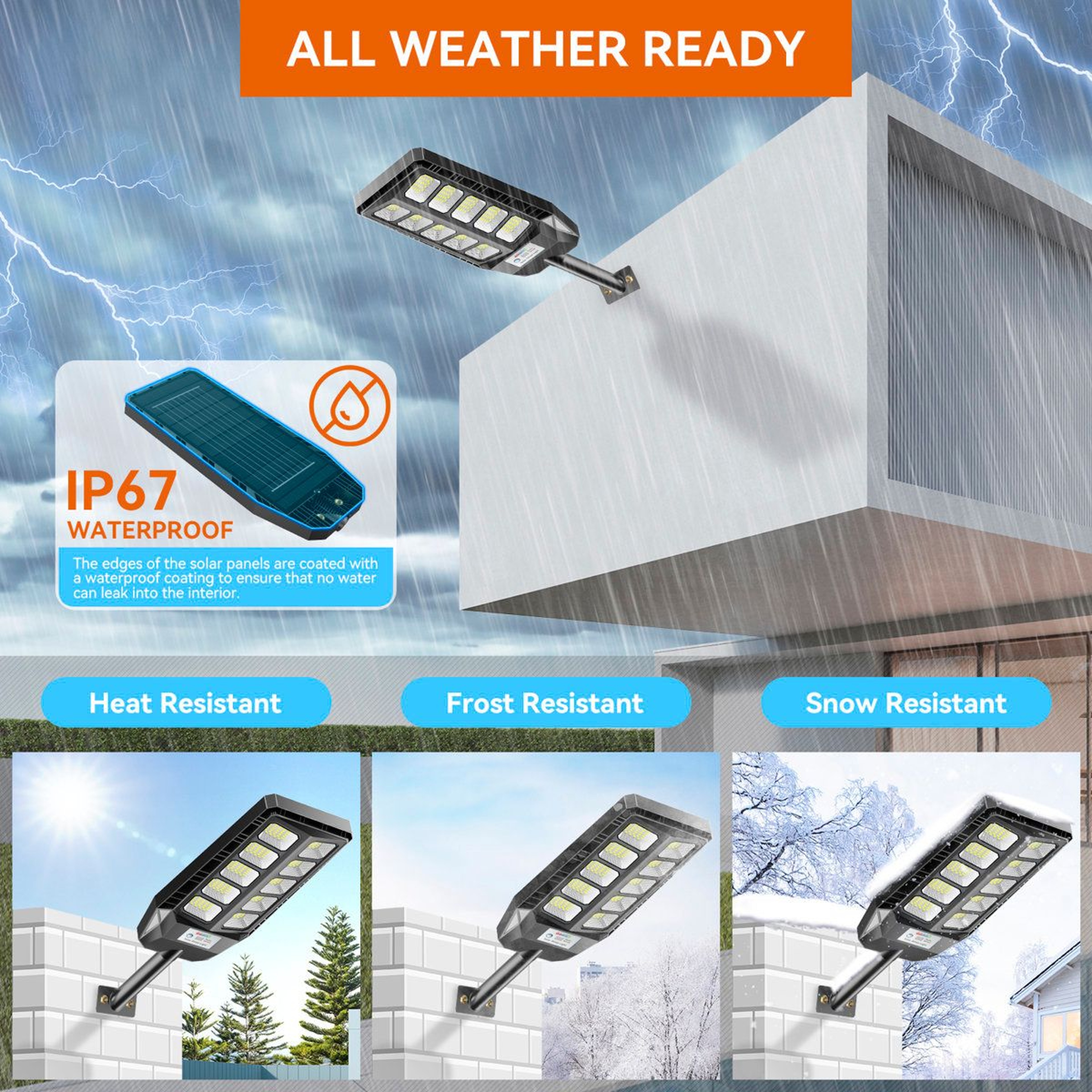 Solar Street Light Motion Sensor Security Flood Light With Remote Control 4