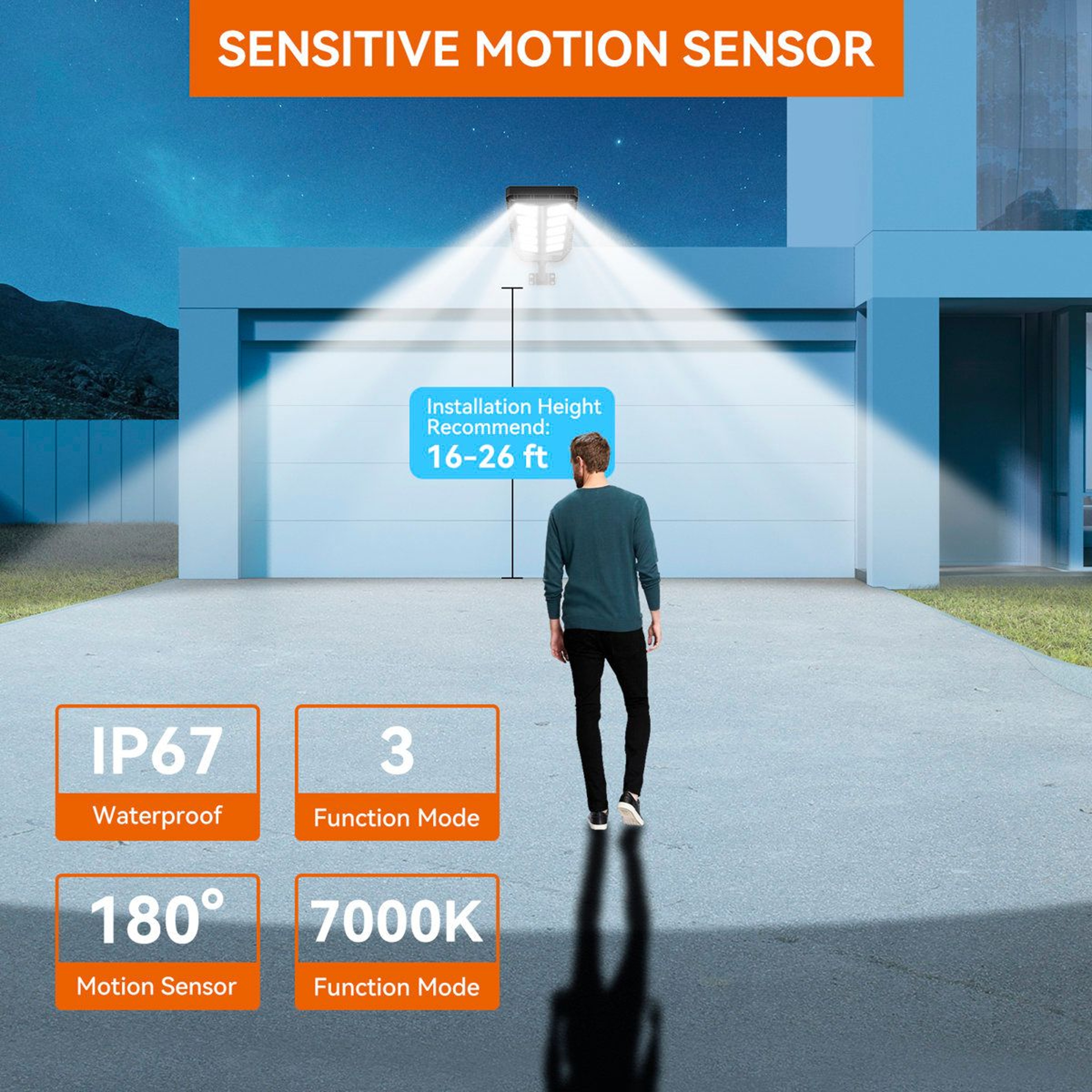 Solar Street Light Motion Sensor Security Flood Light With Remote Control 7