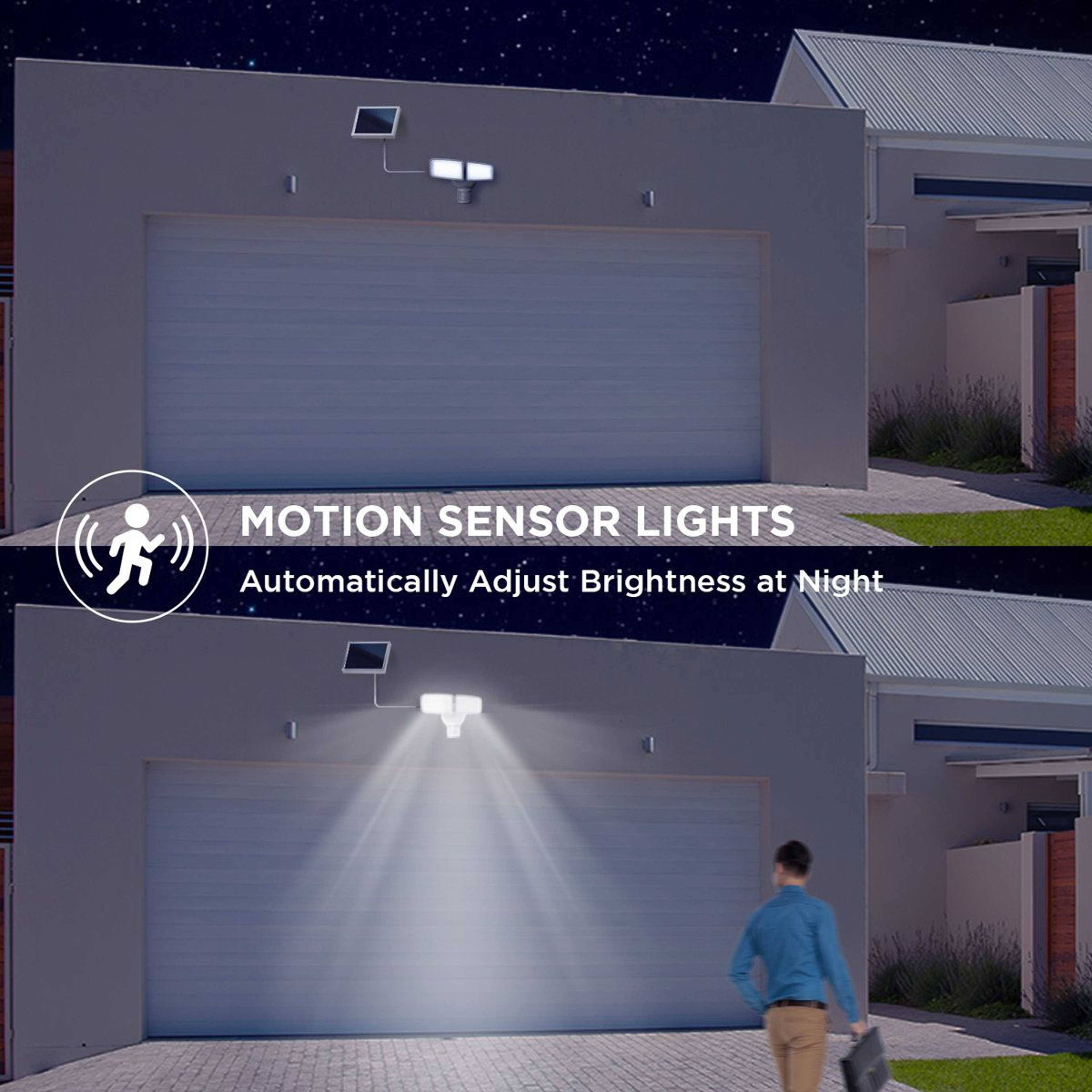 1500 Lumen Solar Motion Sensor Flood Lights Outdoor Security Lights 2 Pack 8