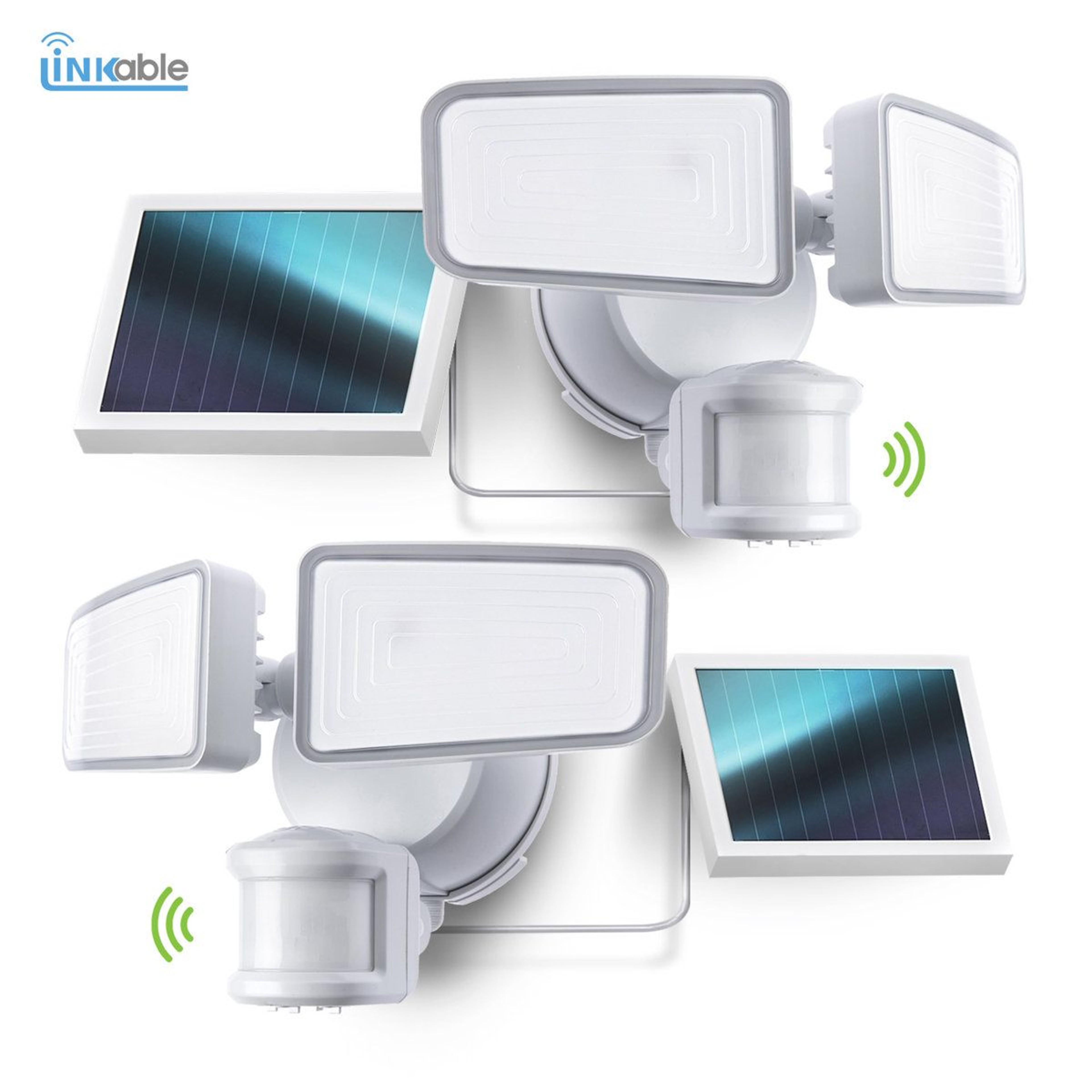 1500 Lumen Solar Motion Sensor Flood Lights Outdoor Security Lights 2 Pack 0