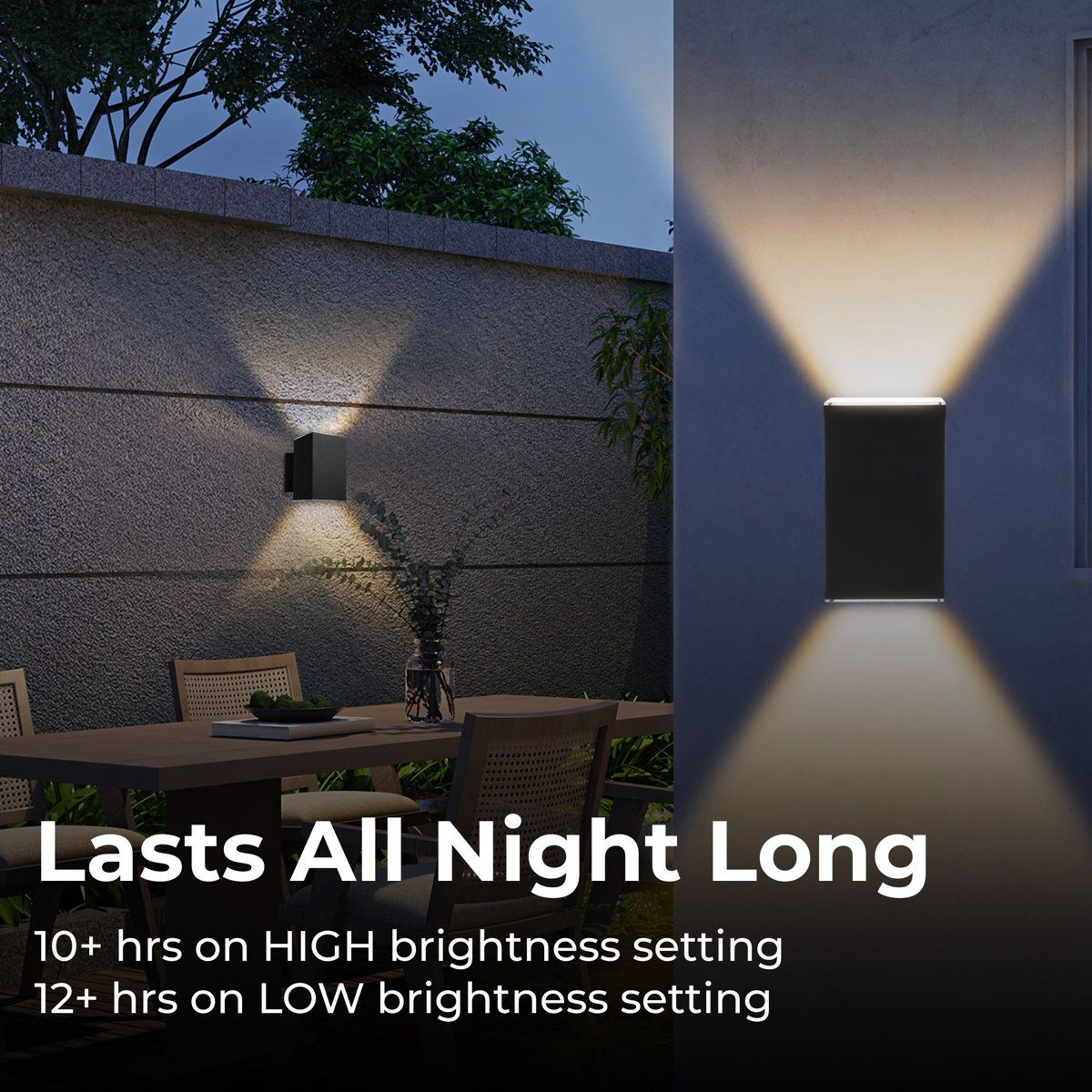 Solar Outdoor Wall Sconce Dusk To Dawn LED Weather Resistant Light 1