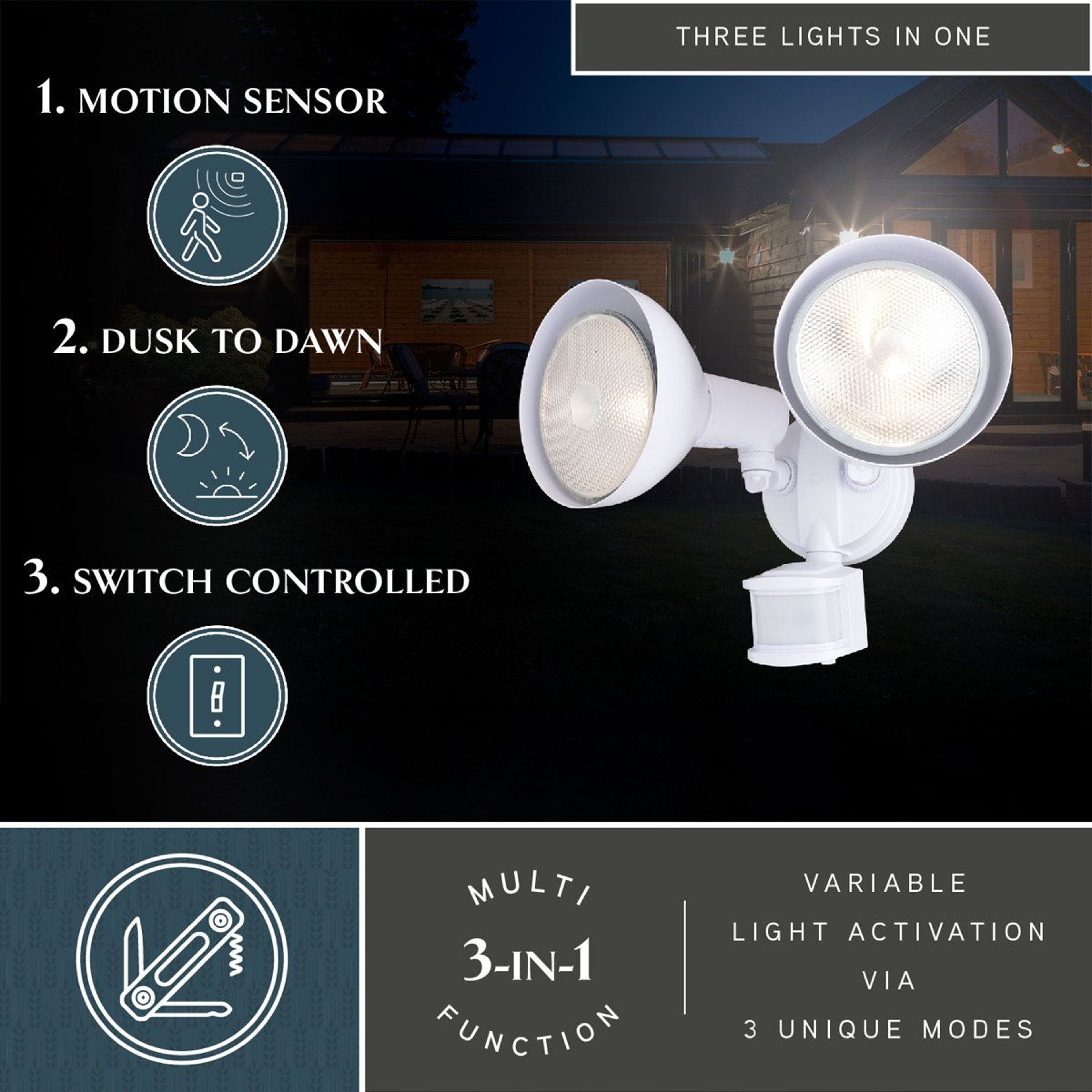 150 Watt Dusk To Dawn Motion Sensor Outdoor Security Flood Light 2