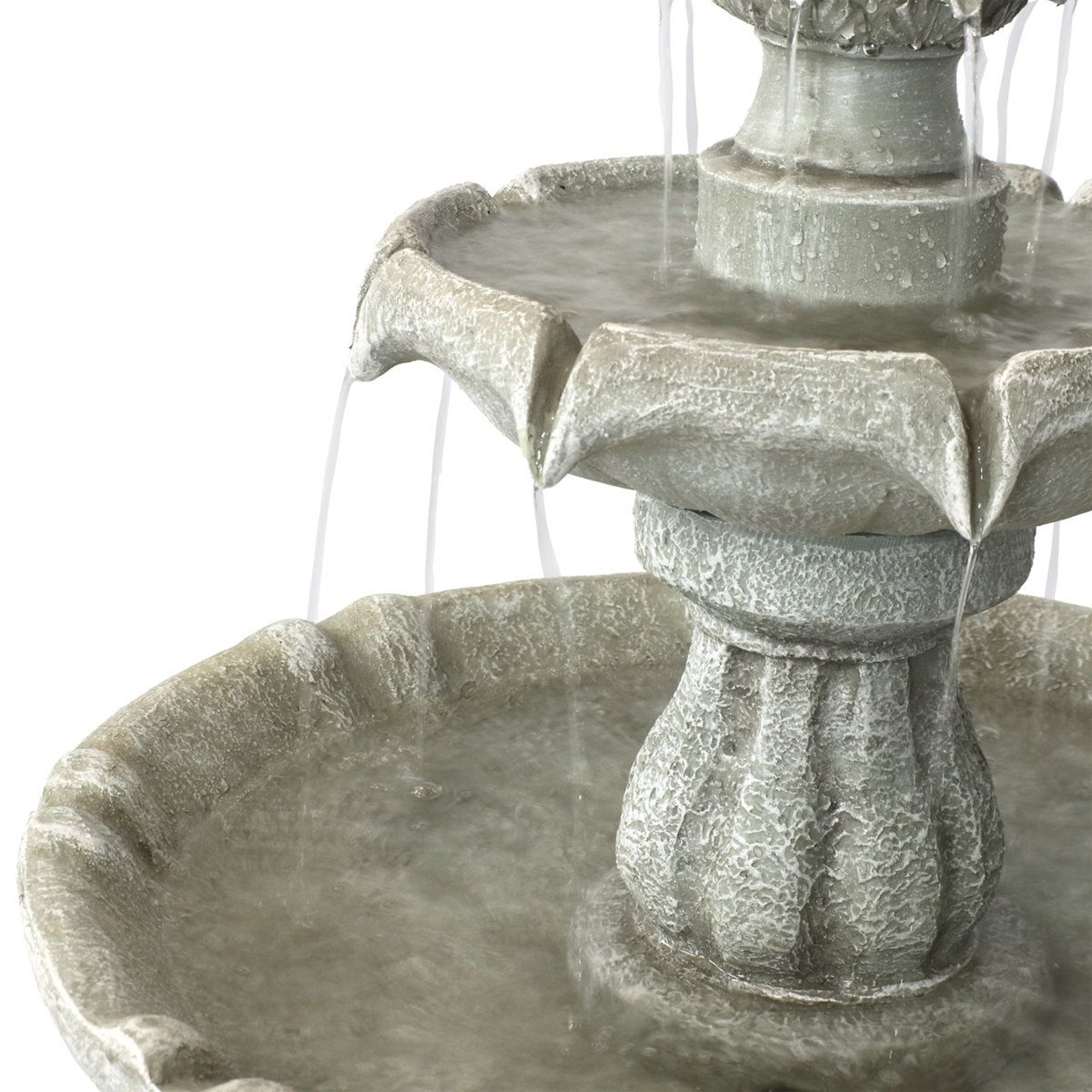 Traditional 2 Tier Solar Water Fountain With Battery Backup For Patio And Garden 4