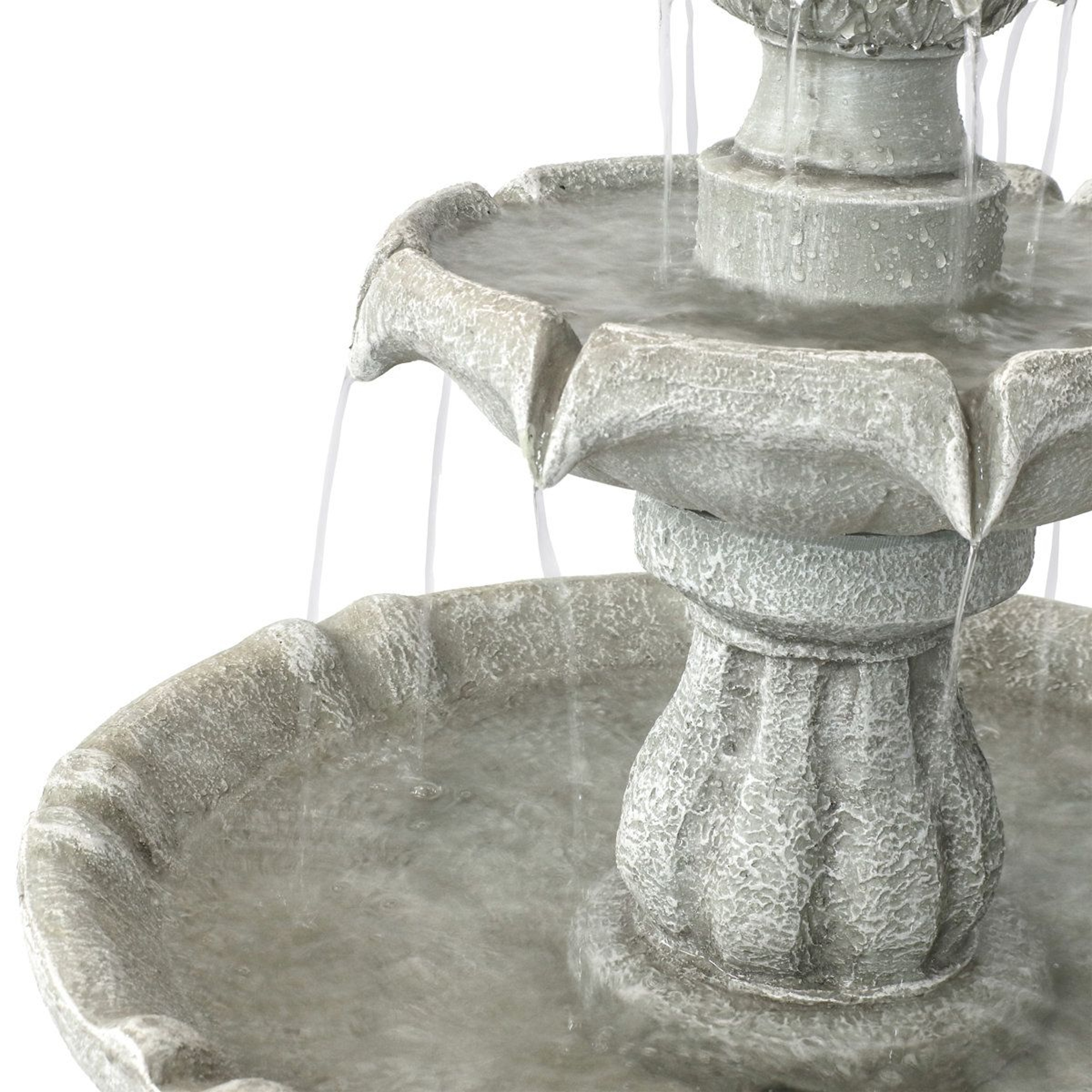 Traditional 2 Tier Solar Water Fountain With Battery Backup For Patio And Garden 5
